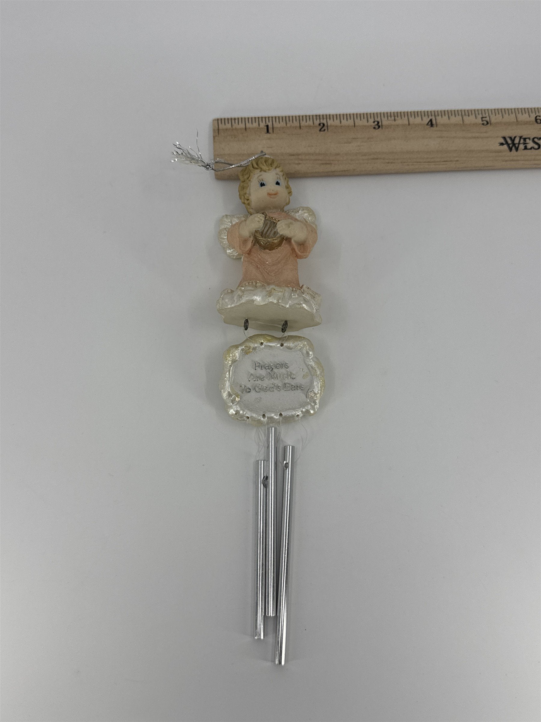 Vintage Paula's Little Angel Wind Chimes "Prayers Are Music To God's Ear"