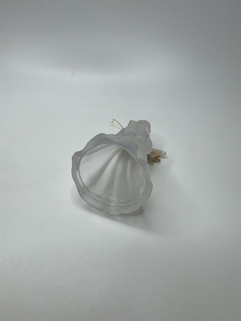 Frosted Acrylic Angel Ornament Christmas Figurine Reading Book Clear Vtg