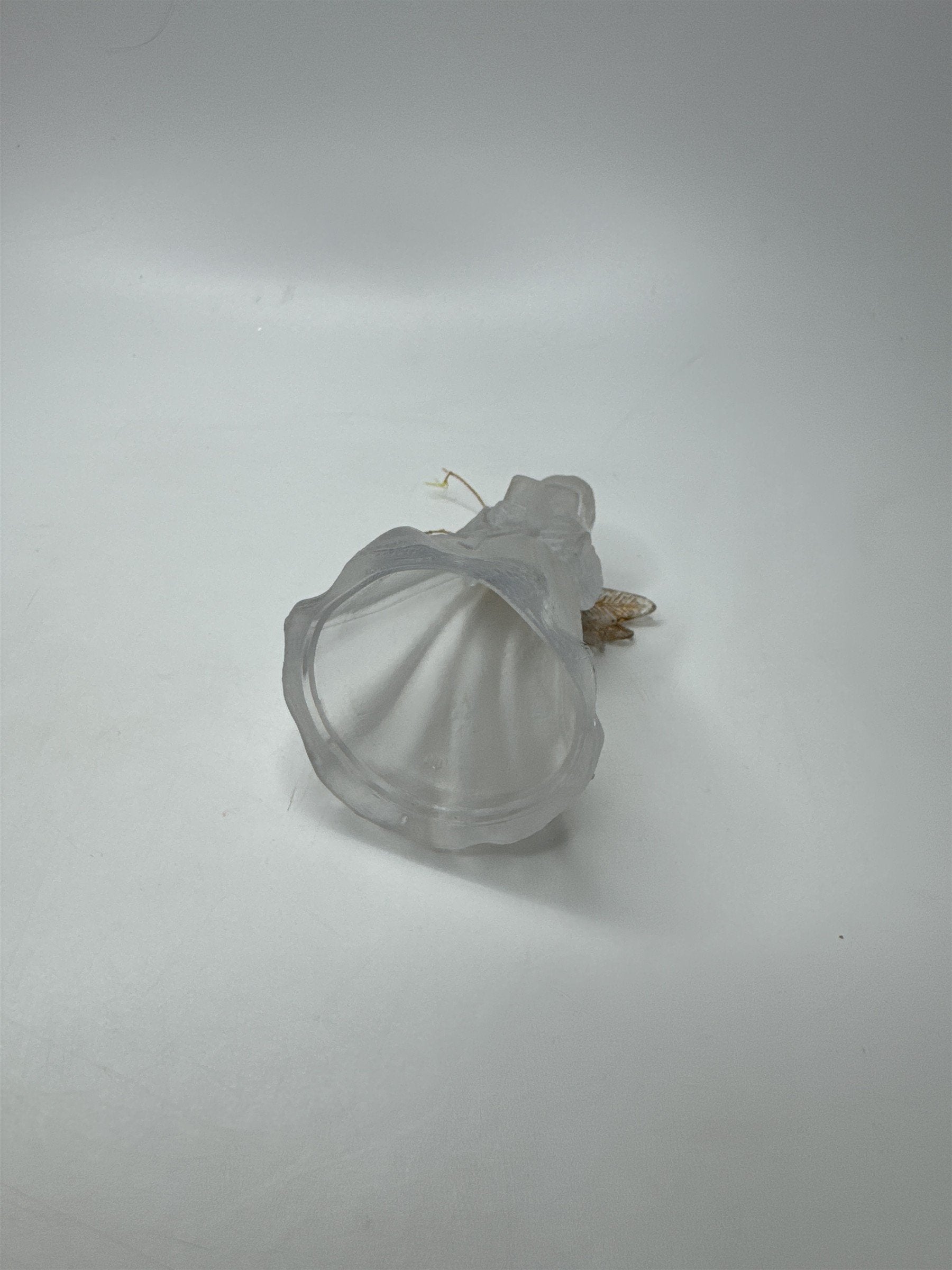 Frosted Acrylic Angel Ornament Christmas Figurine Reading Book Clear Vtg
