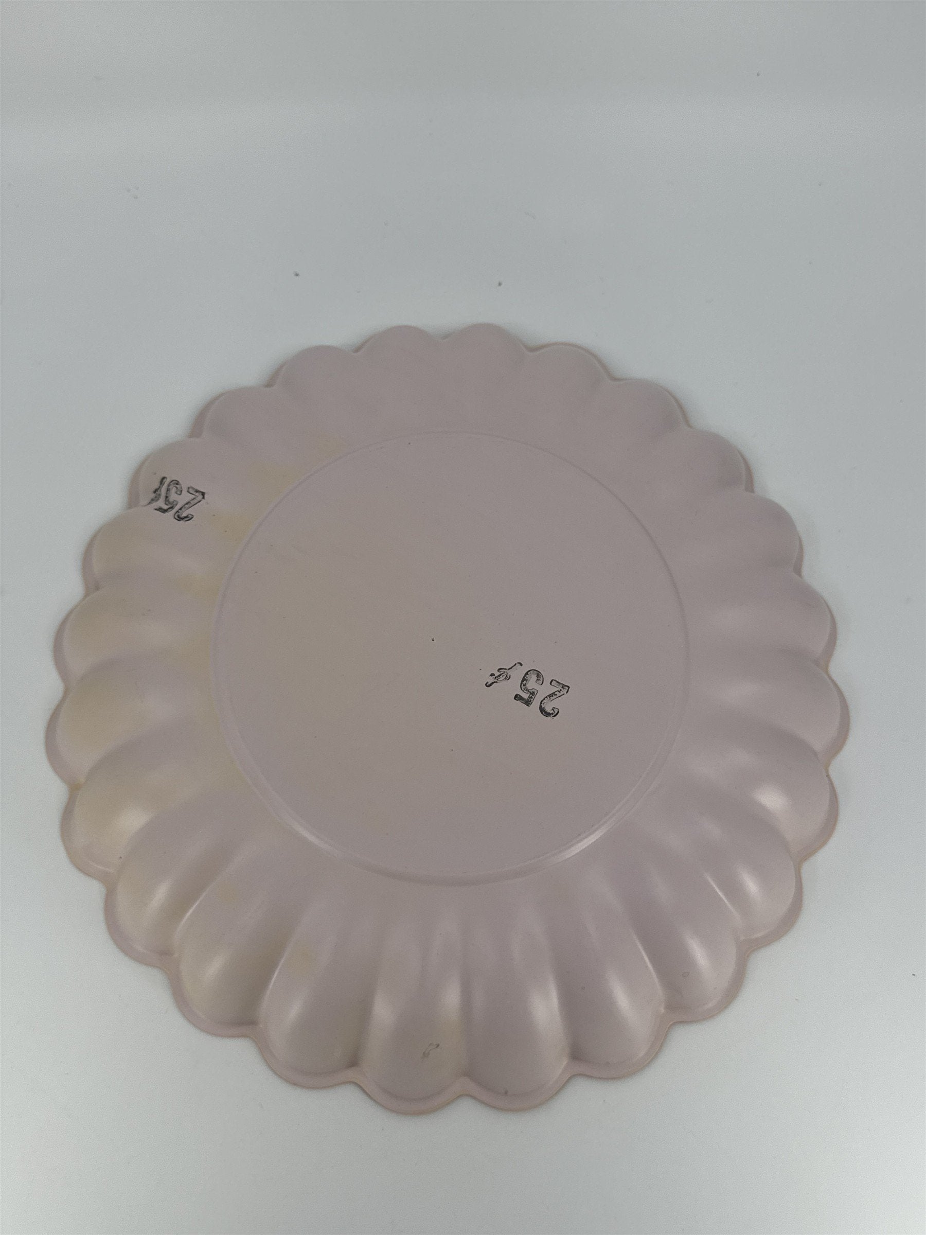 Vintage Plastic Christmas Santa Clause Decorative Scalloped Serving Tray