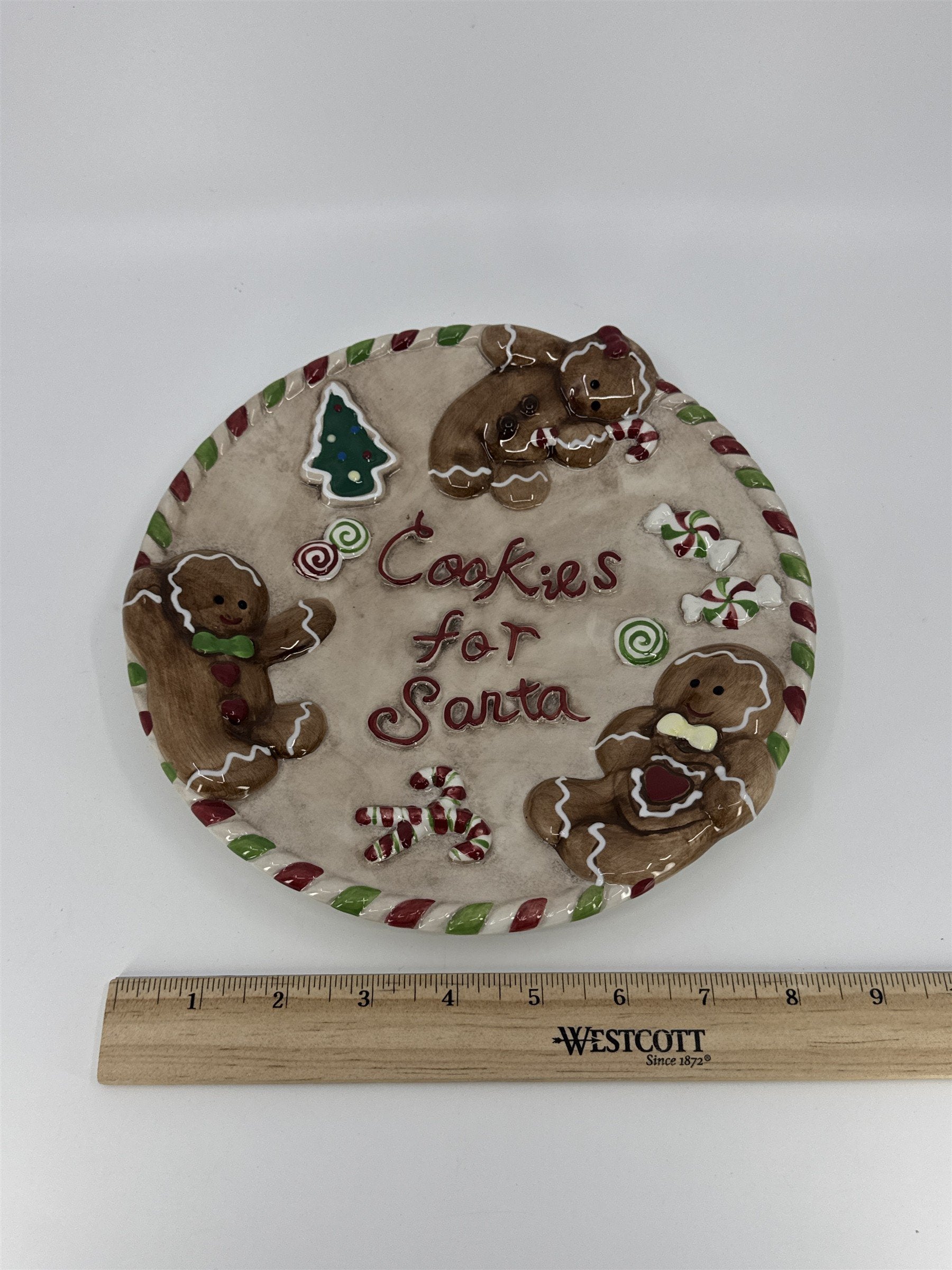 Vintage Home Interiors Gingerbread Cookies "Cookies For Santa" Decorative Plate