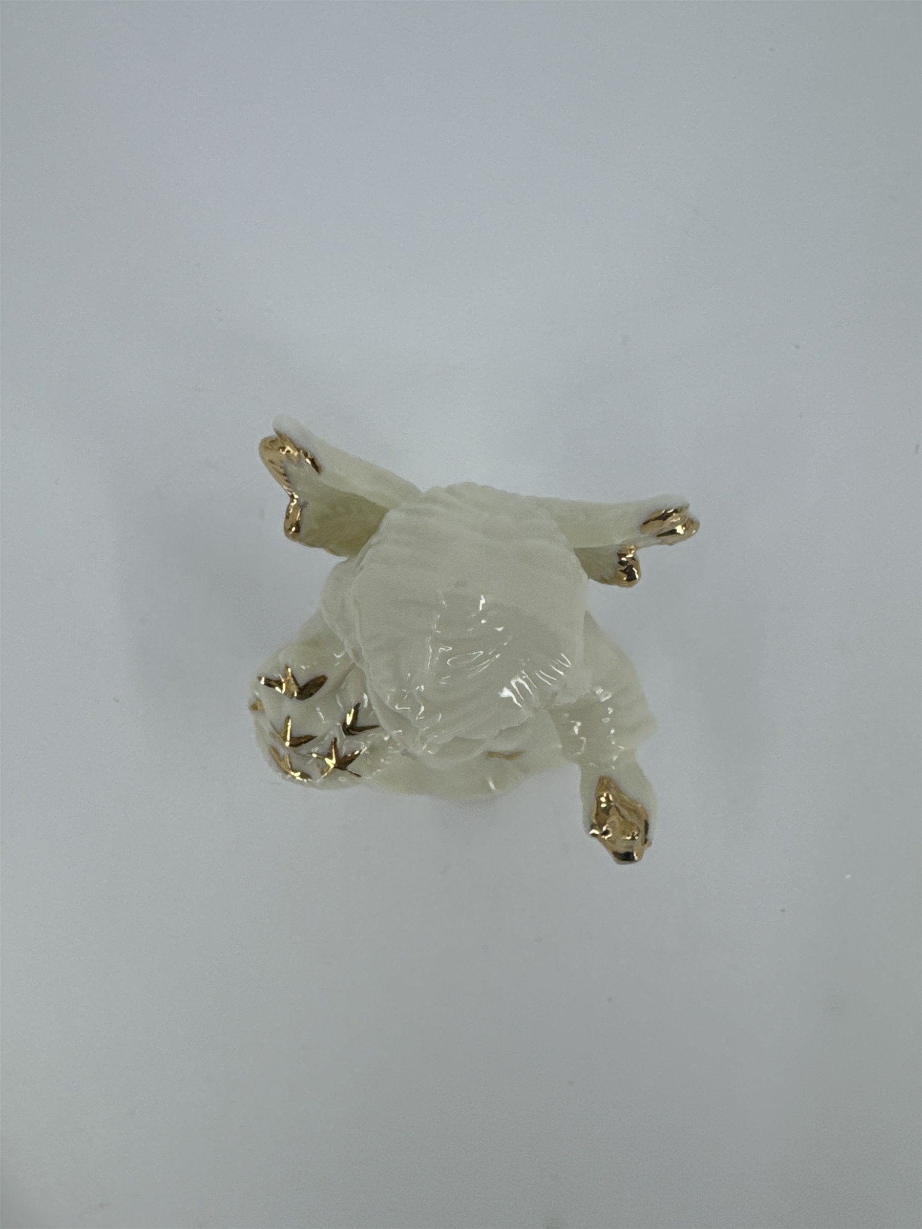 Vintage Porcelain White Christmas Angel Bell Holding Gold Stars