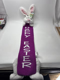 Fiesta Bunny Rabbit Plush Happy Easter Huggable Shelf Sitter Purple White