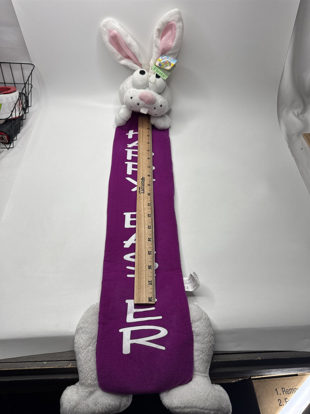 Fiesta Bunny Rabbit Plush Happy Easter Huggable Shelf Sitter Purple White