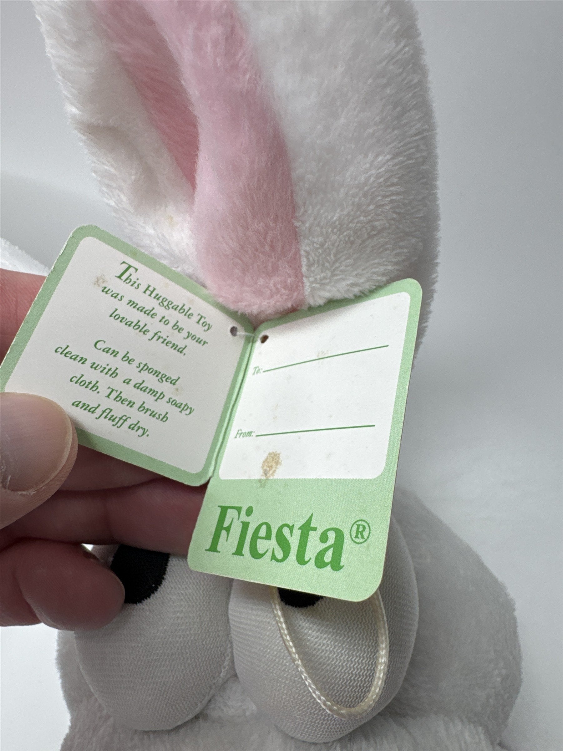 Fiesta Bunny Rabbit Plush Happy Easter Huggable Shelf Sitter Purple White