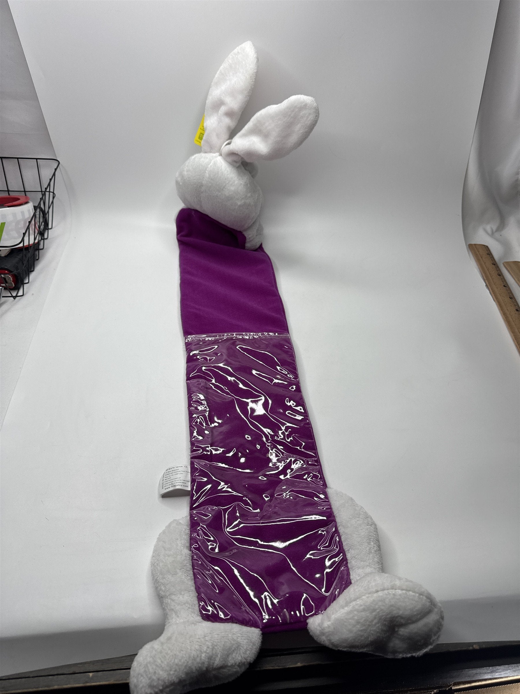 Fiesta Bunny Rabbit Plush Happy Easter Huggable Shelf Sitter Purple White