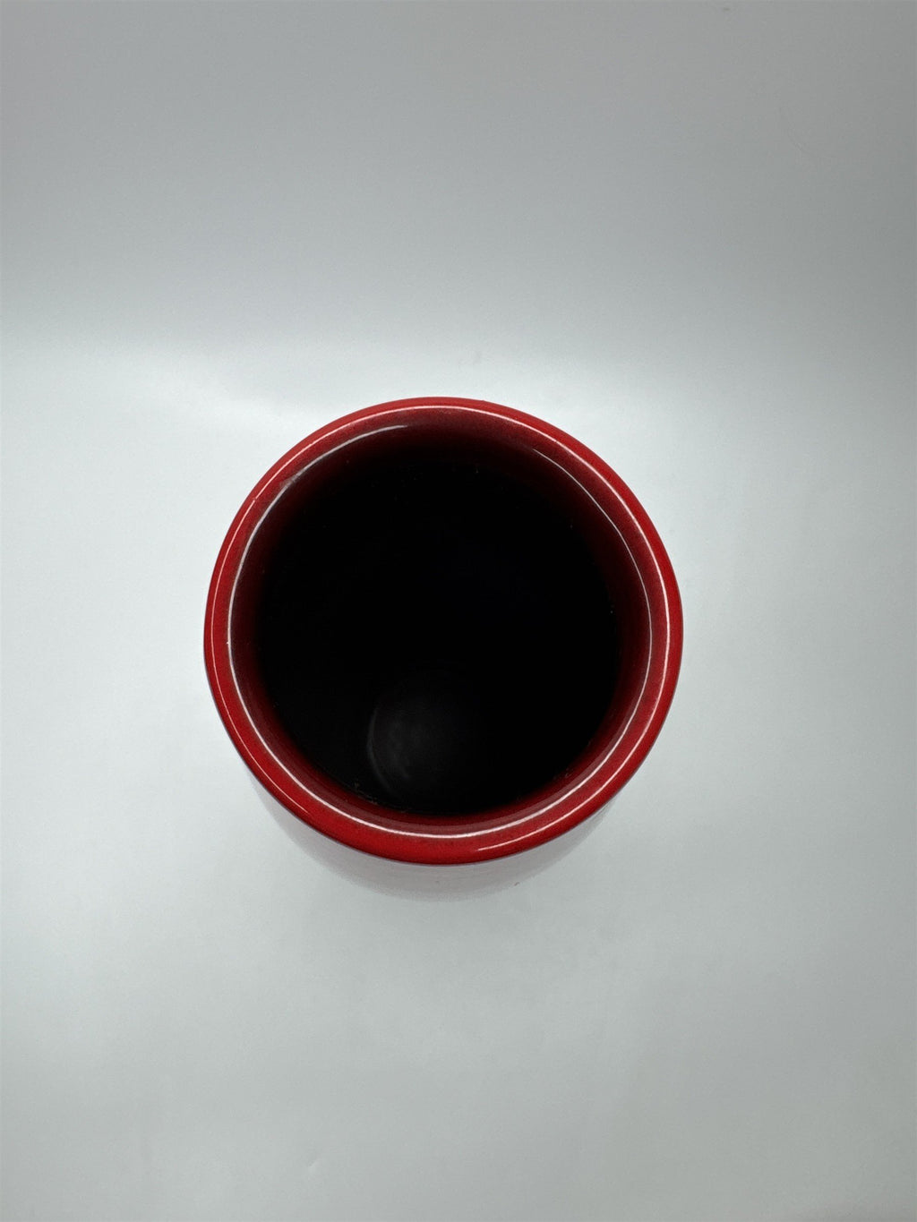 11" Tall Black Cherry Ombre Vase Made in Germany Red Black Glazed Ceramic