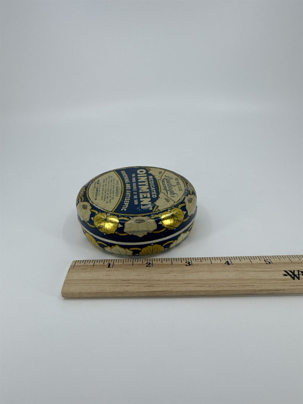 Vintage 5 Ounce Rawleigh's Medicated Ointment Tin Container