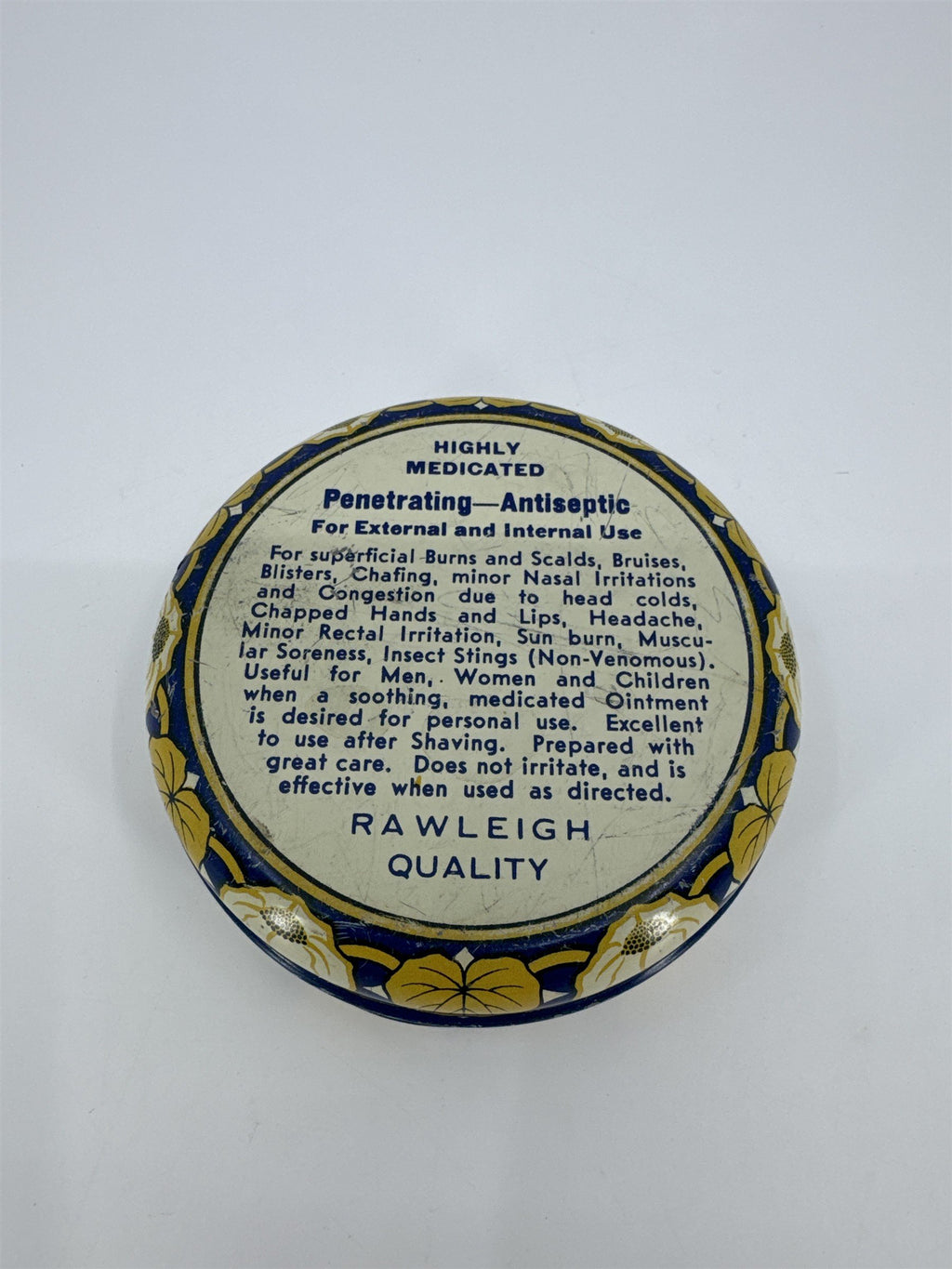 Vintage 5 Ounce Rawleigh's Medicated Ointment Tin Container