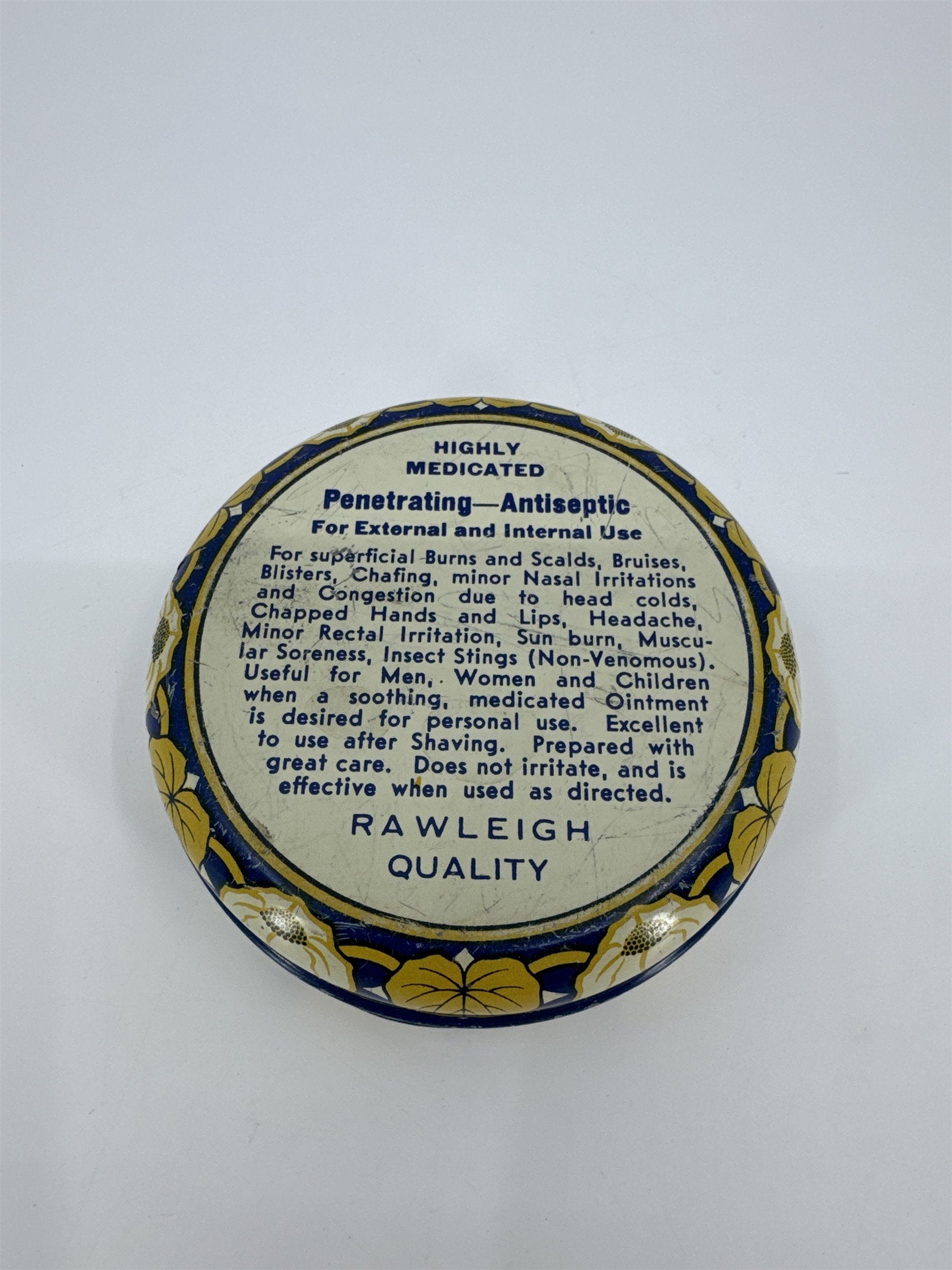 Vintage 5 Ounce Rawleigh's Medicated Ointment Tin Container