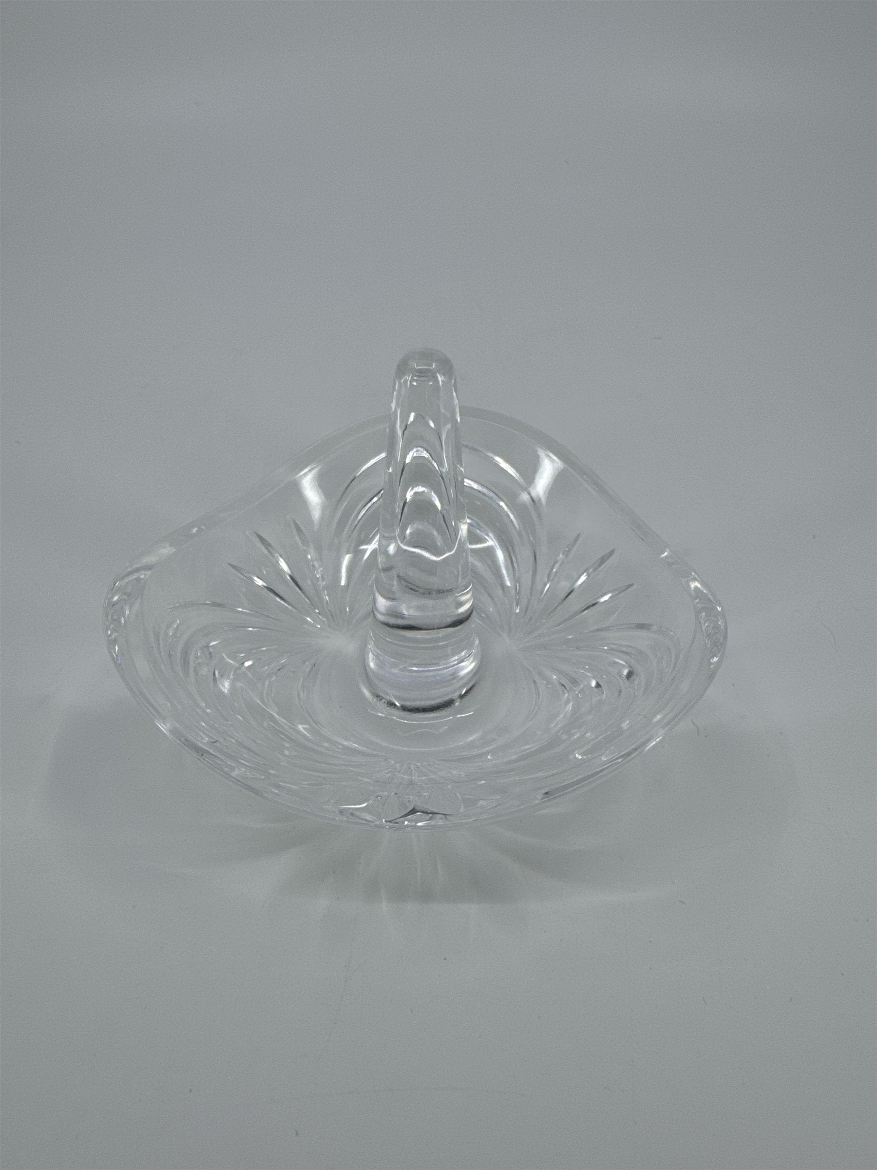 Vintage Aurea Lead Crystal Ring Holder Trinket Dish By Royal Crystal Rock