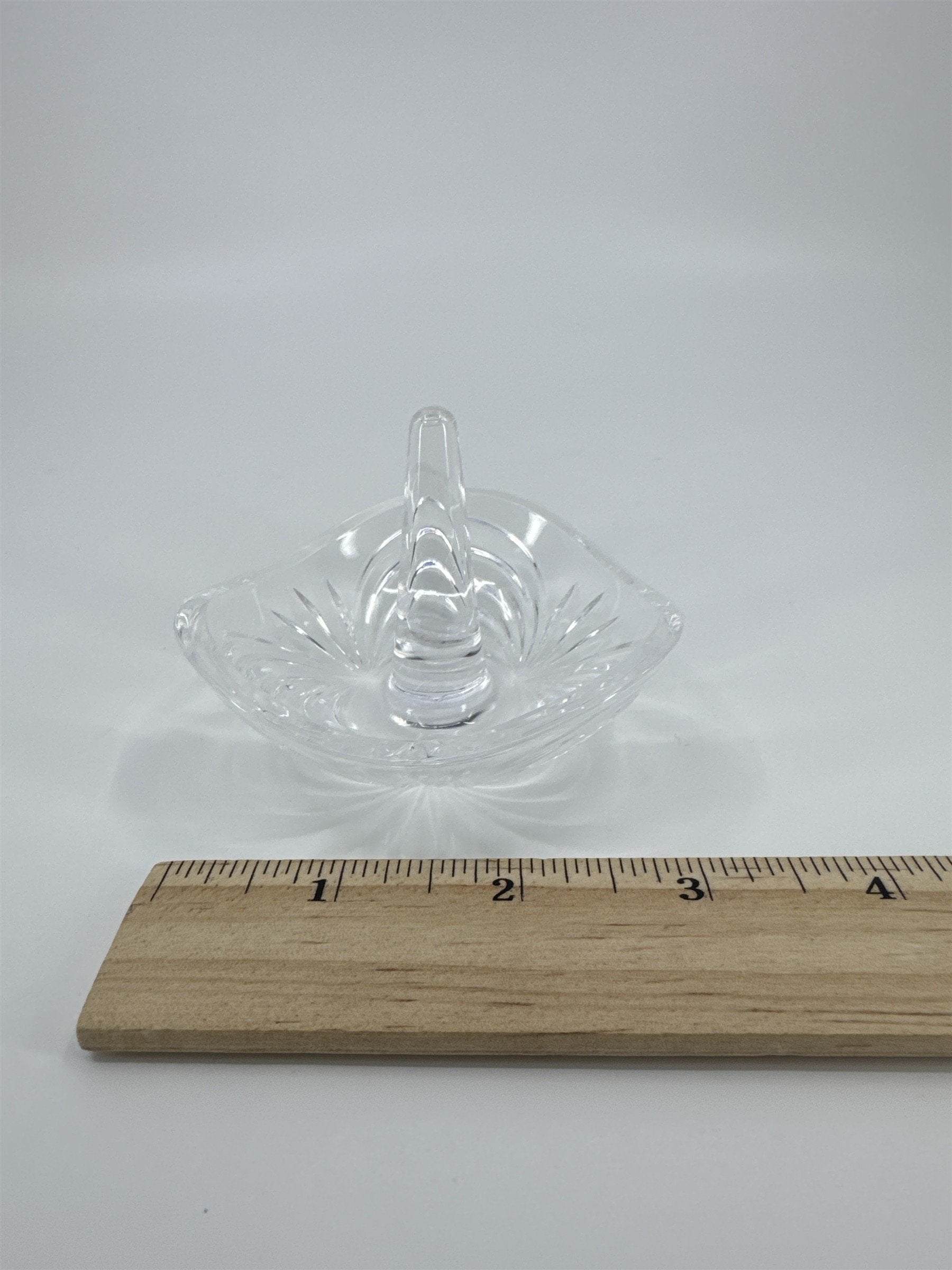Vintage Aurea Lead Crystal Ring Holder Trinket Dish By Royal Crystal Rock