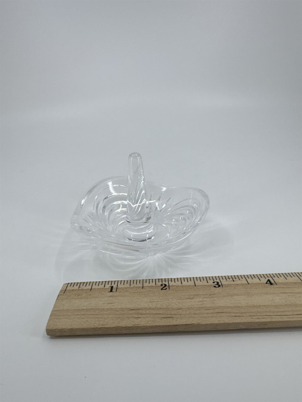 Vintage Aurea Lead Crystal Ring Holder Trinket Dish By Royal Crystal Rock