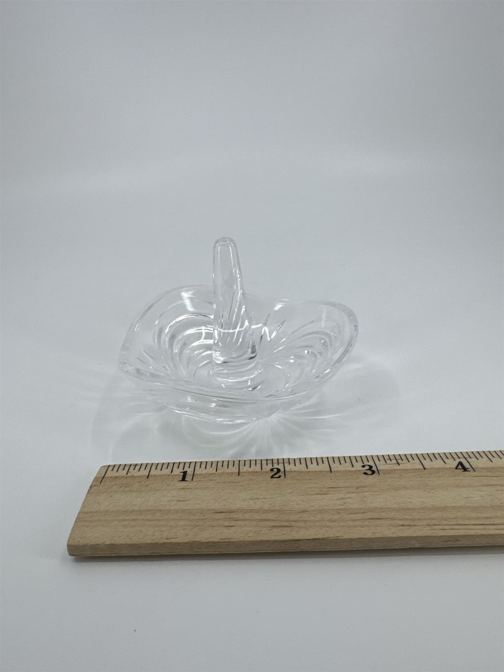 Vintage Aurea Lead Crystal Ring Holder Trinket Dish By Royal Crystal Rock