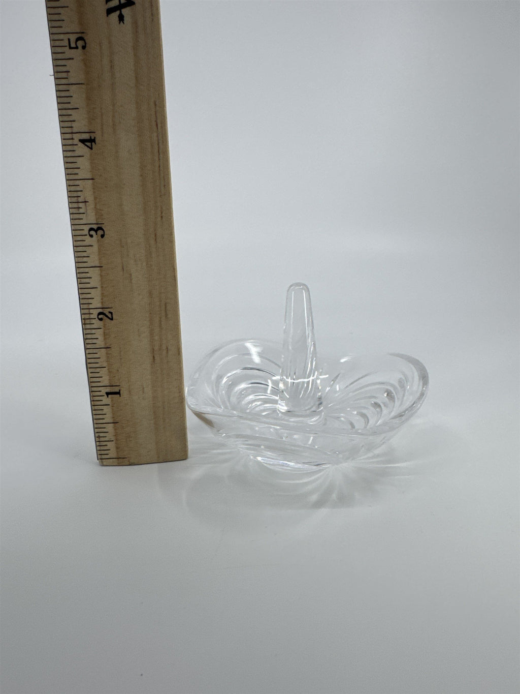 Vintage Aurea Lead Crystal Ring Holder Trinket Dish By Royal Crystal Rock