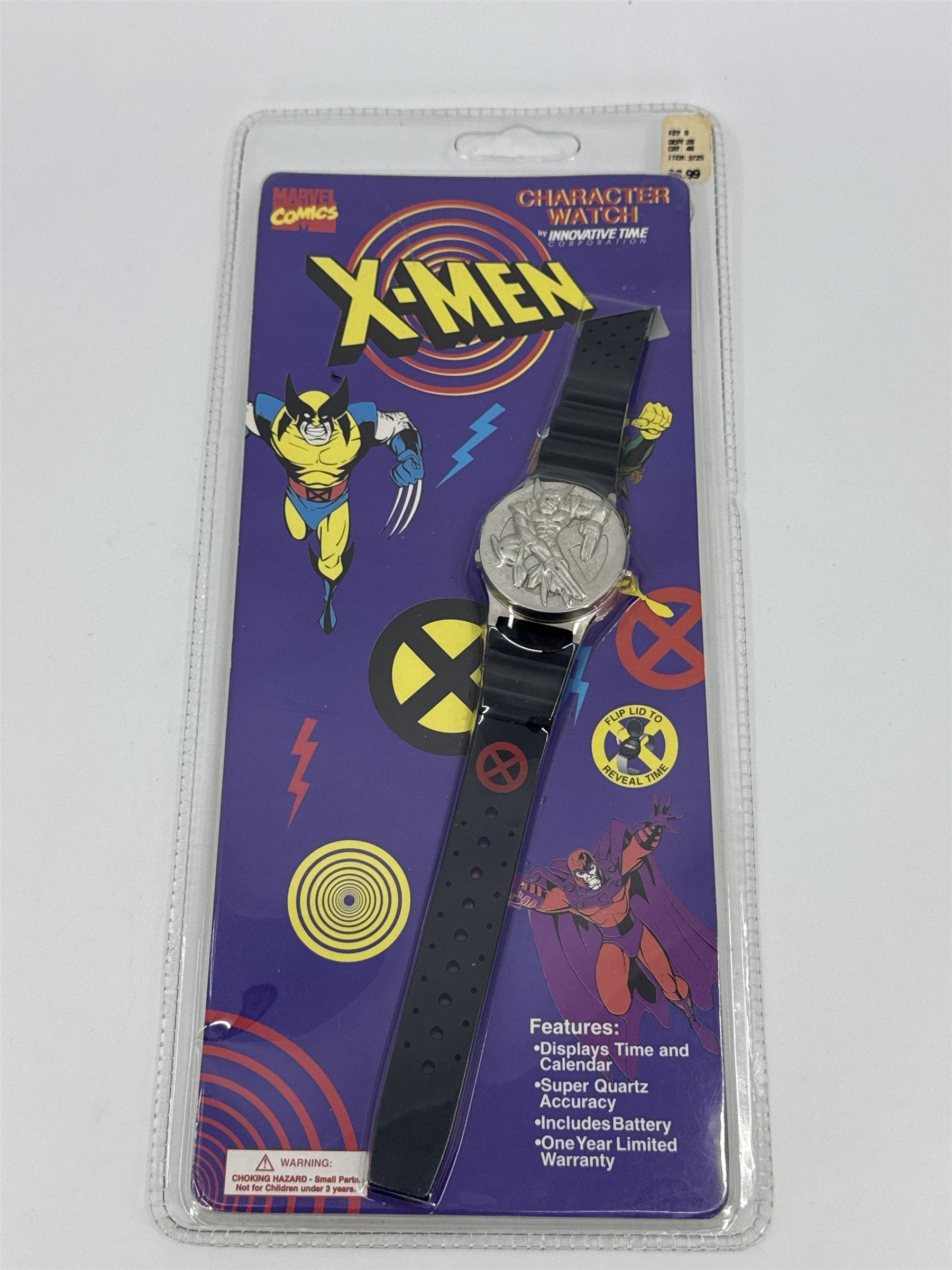 Marvel Comics X-Men Wolverine Metal 3-D Character Flip Up Watch 1994