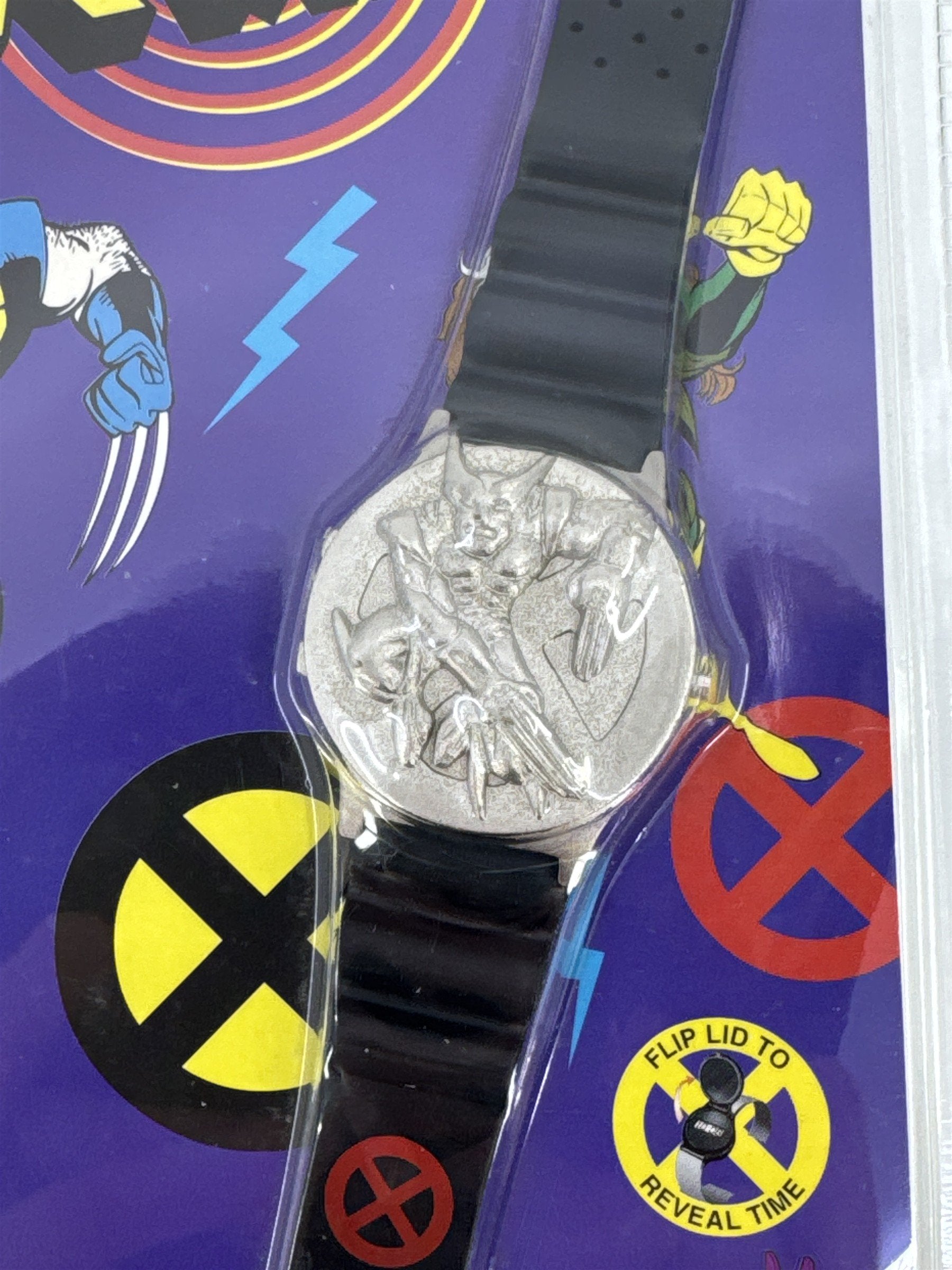 Marvel Comics X-Men Wolverine Metal 3-D Character Flip Up Watch 1994