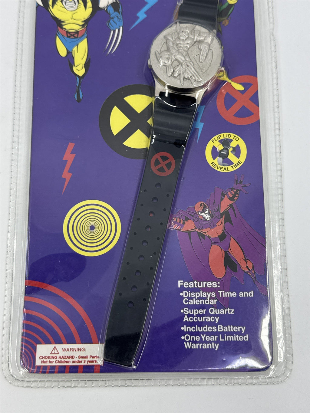 Marvel Comics X-Men Wolverine Metal 3-D Character Flip Up Watch 1994