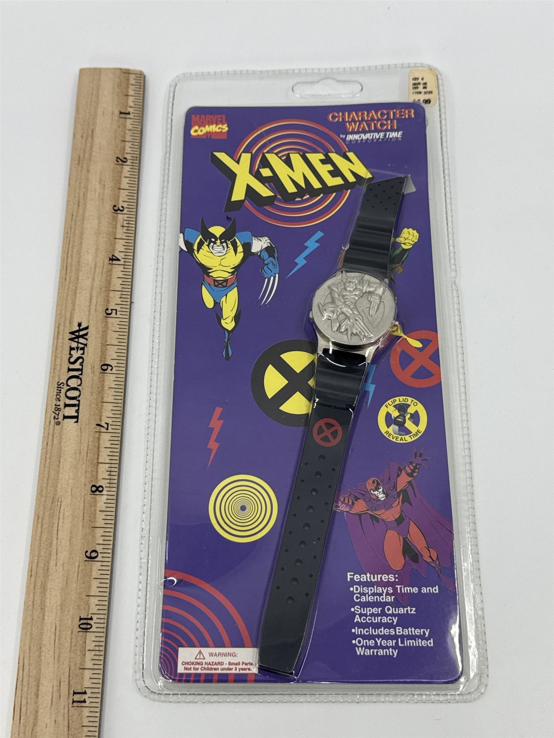 Marvel Comics X-Men Wolverine Metal 3-D Character Flip Up Watch 1994