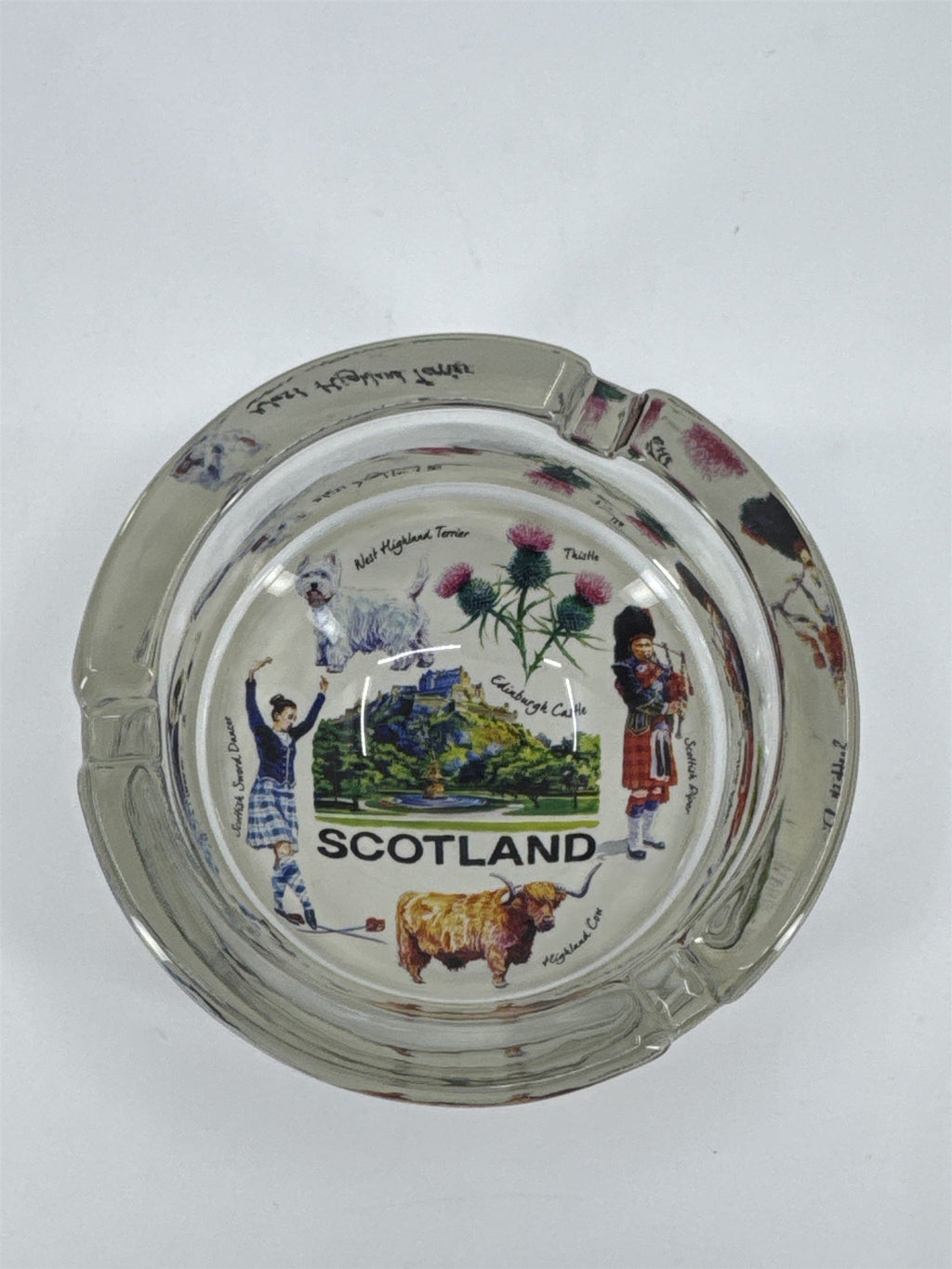 Vintage Scotland Zippo Lighter And Matching Ashtray W/ West Highland Terrier