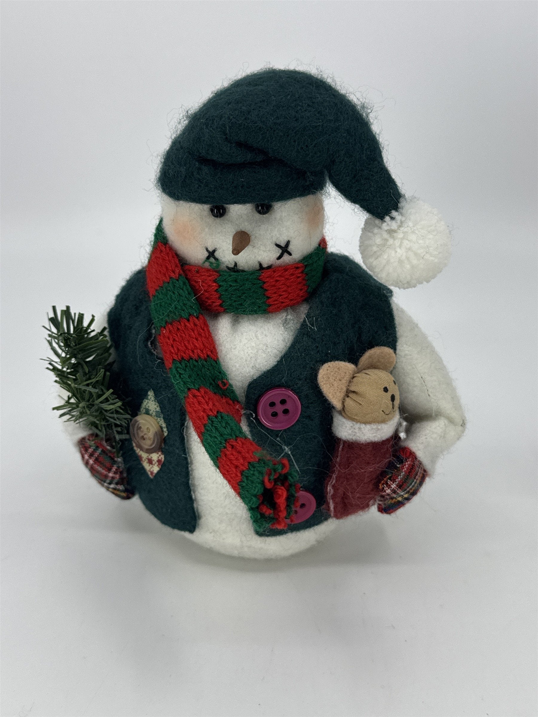 Set Of Three Vintage Home Interiors Christmas Snowmen Weighted Bottom Figurines