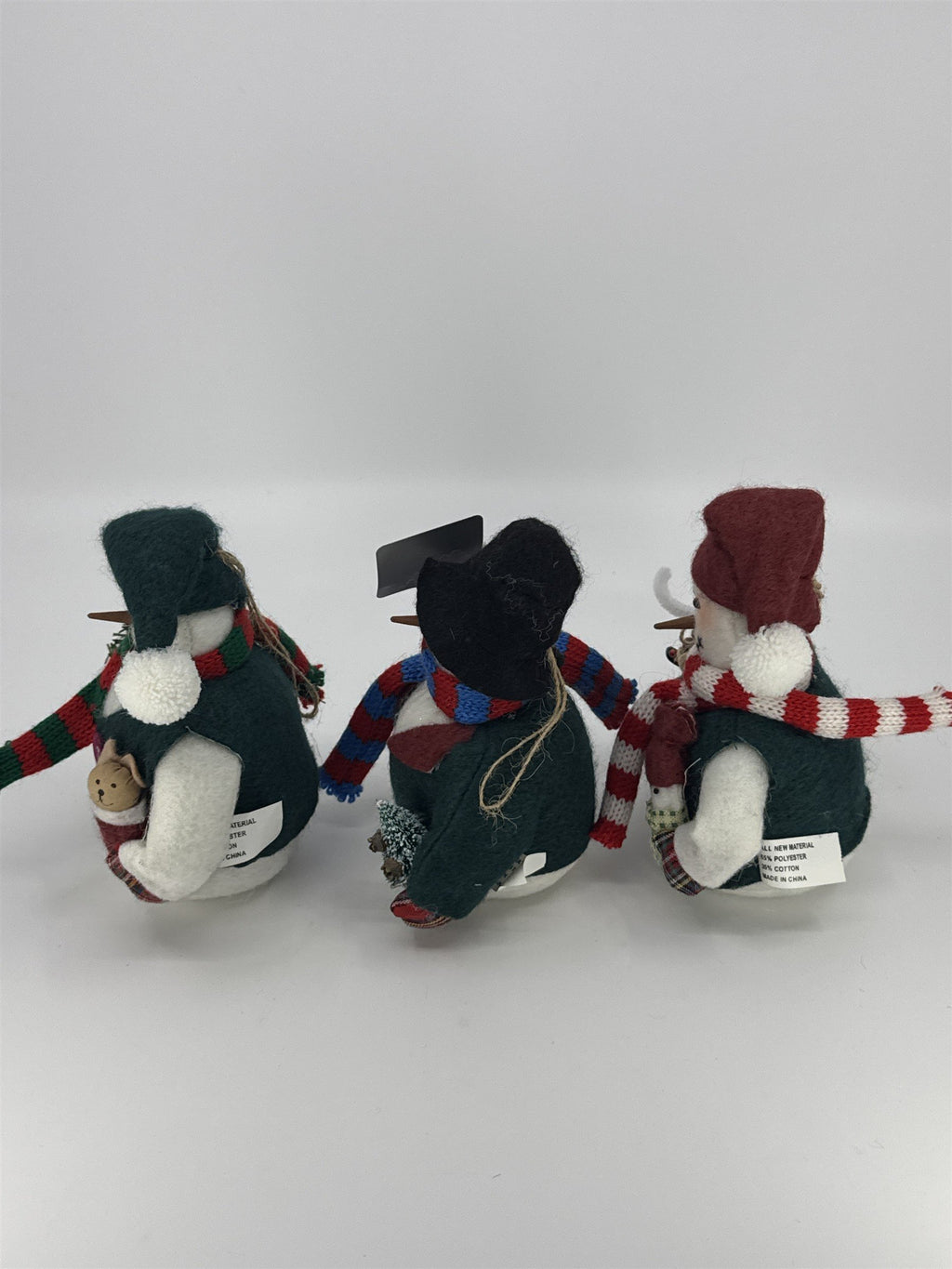 Set Of Three Vintage Home Interiors Christmas Snowmen Weighted Bottom Figurines