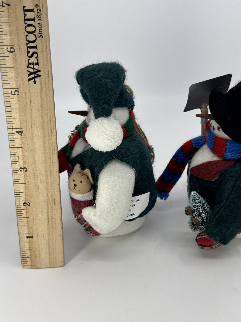 Set Of Three Vintage Home Interiors Christmas Snowmen Weighted Bottom Figurines