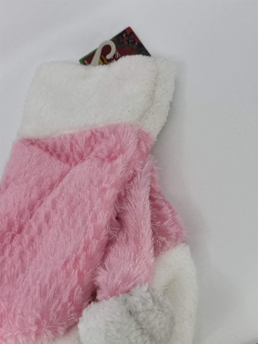 Pink Baby's First Christmas Stocking And Santa Hat W/ Snowflakes