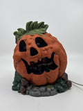 Vintage Brinns Lighted Jack O Lantern Pumpkin W/ Trick Or Treaters Inside