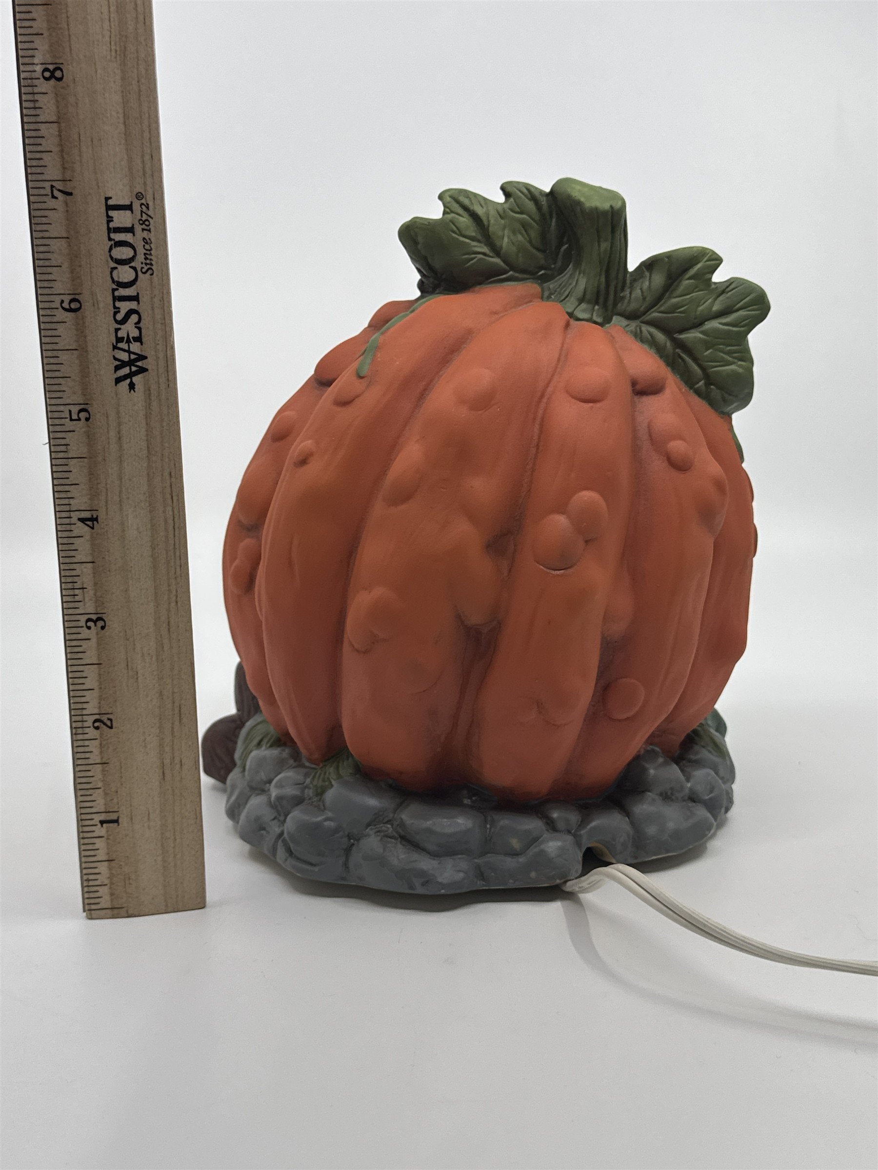 Vintage Brinns Lighted Jack O Lantern Pumpkin W/ Trick Or Treaters Inside