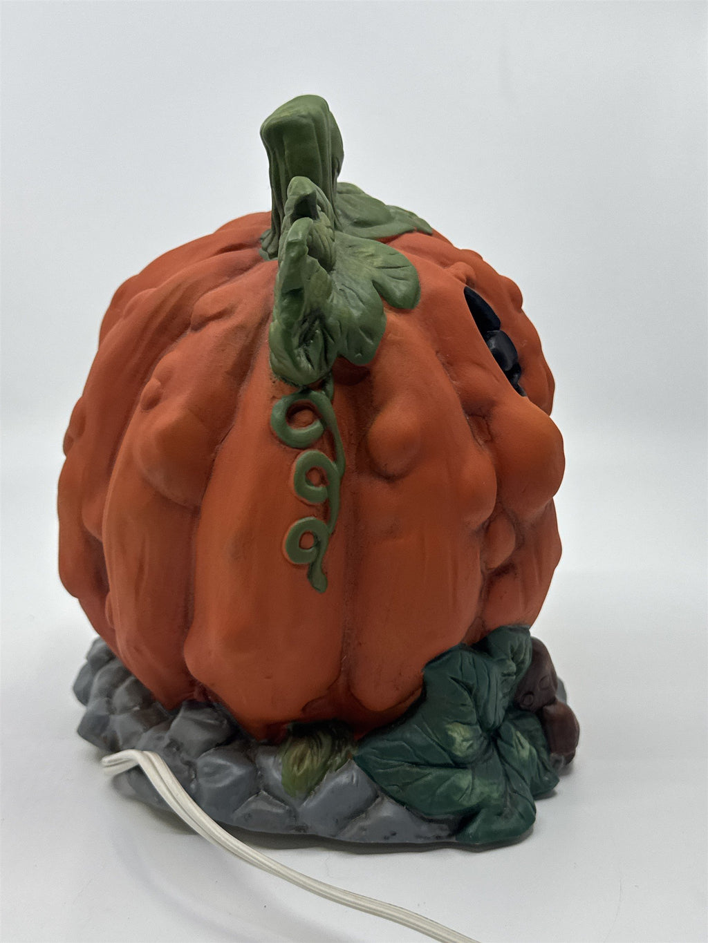 Vintage Brinns Lighted Jack O Lantern Pumpkin W/ Trick Or Treaters Inside