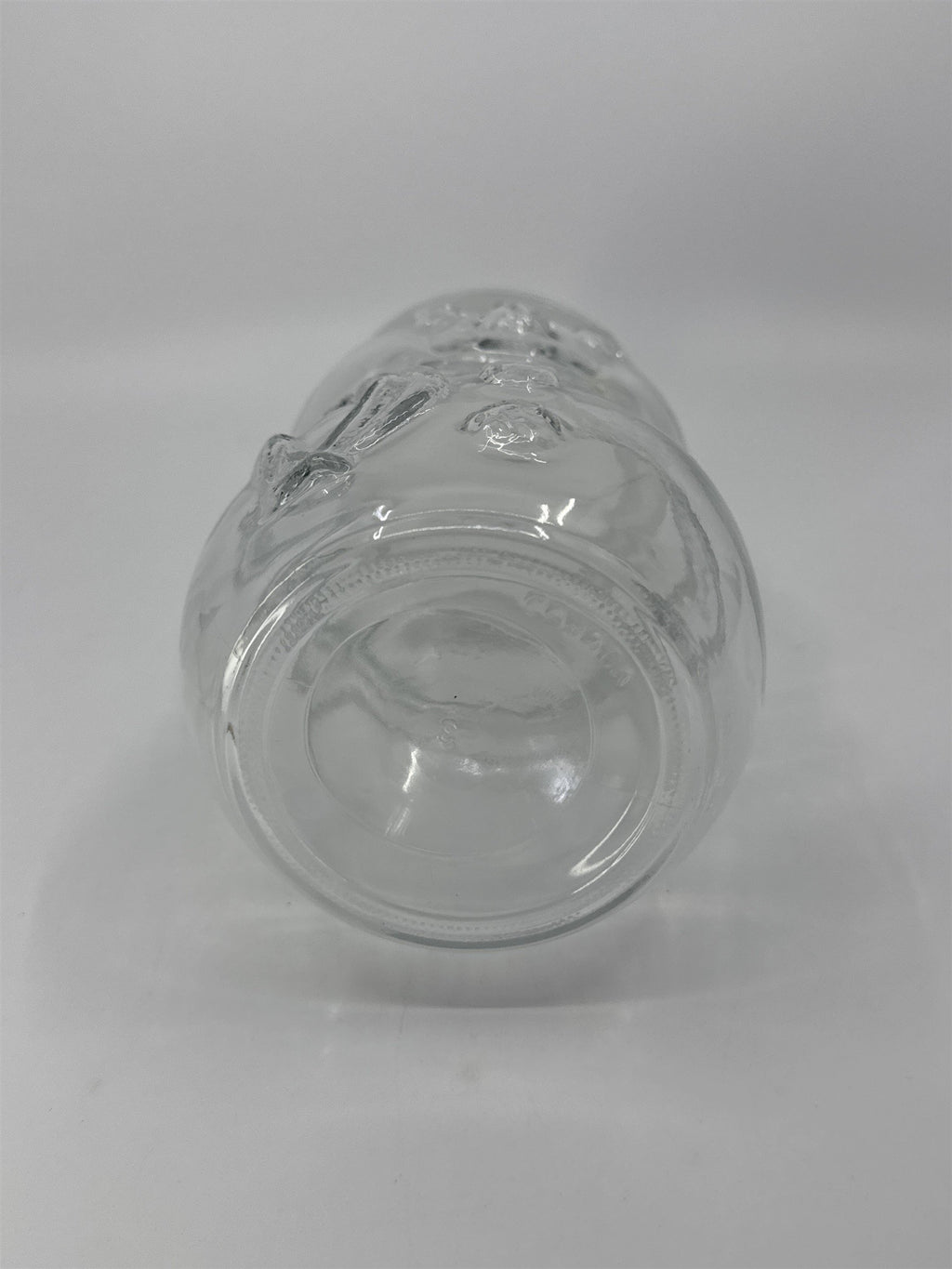 Vintage Libbey Glass Clear Christmas Snowman Cookie/Candy Jar Made In Canada