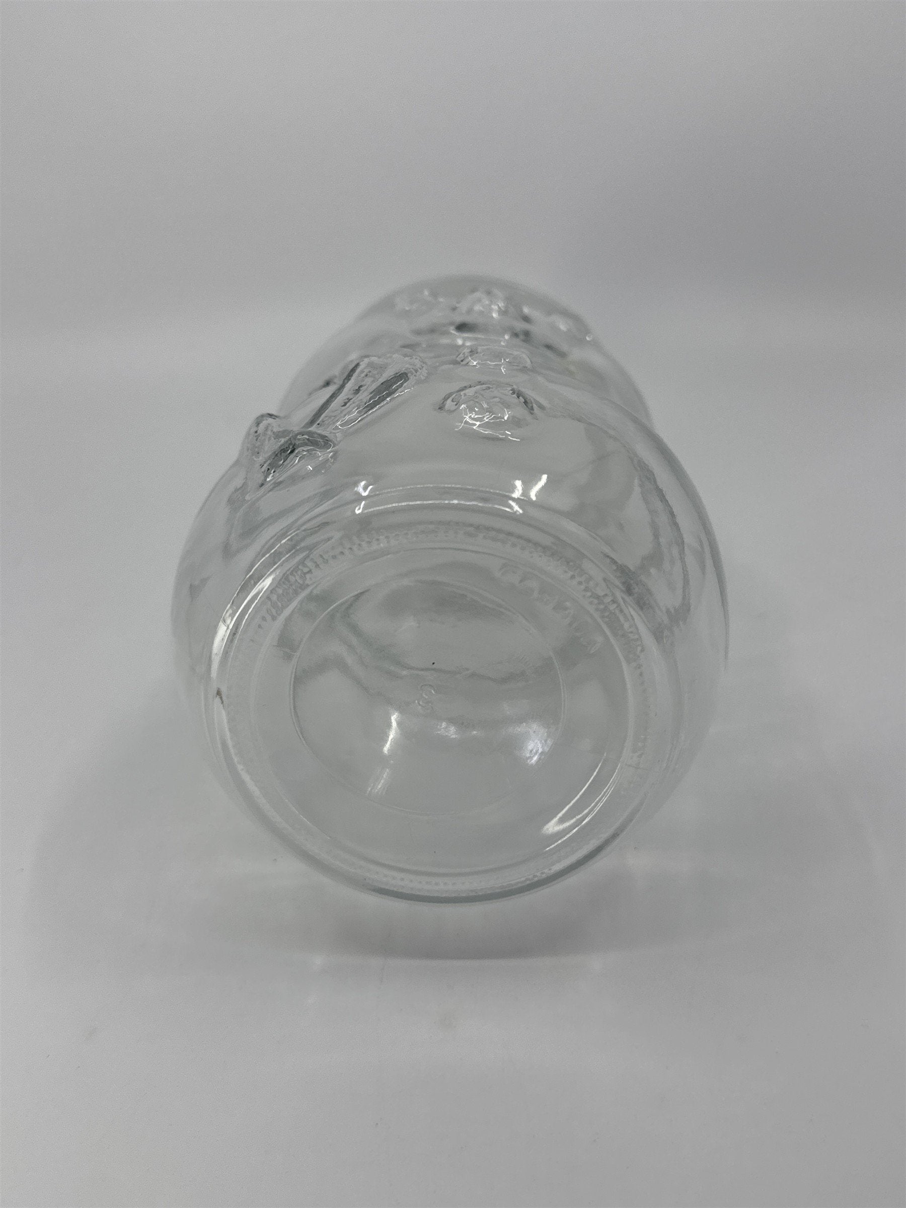 Vintage Libbey Glass Clear Christmas Snowman Cookie/Candy Jar Made In Canada