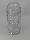 Vintage Libbey Glass Clear Christmas Santa Claus Cookie/Candy Jar Made In Canada