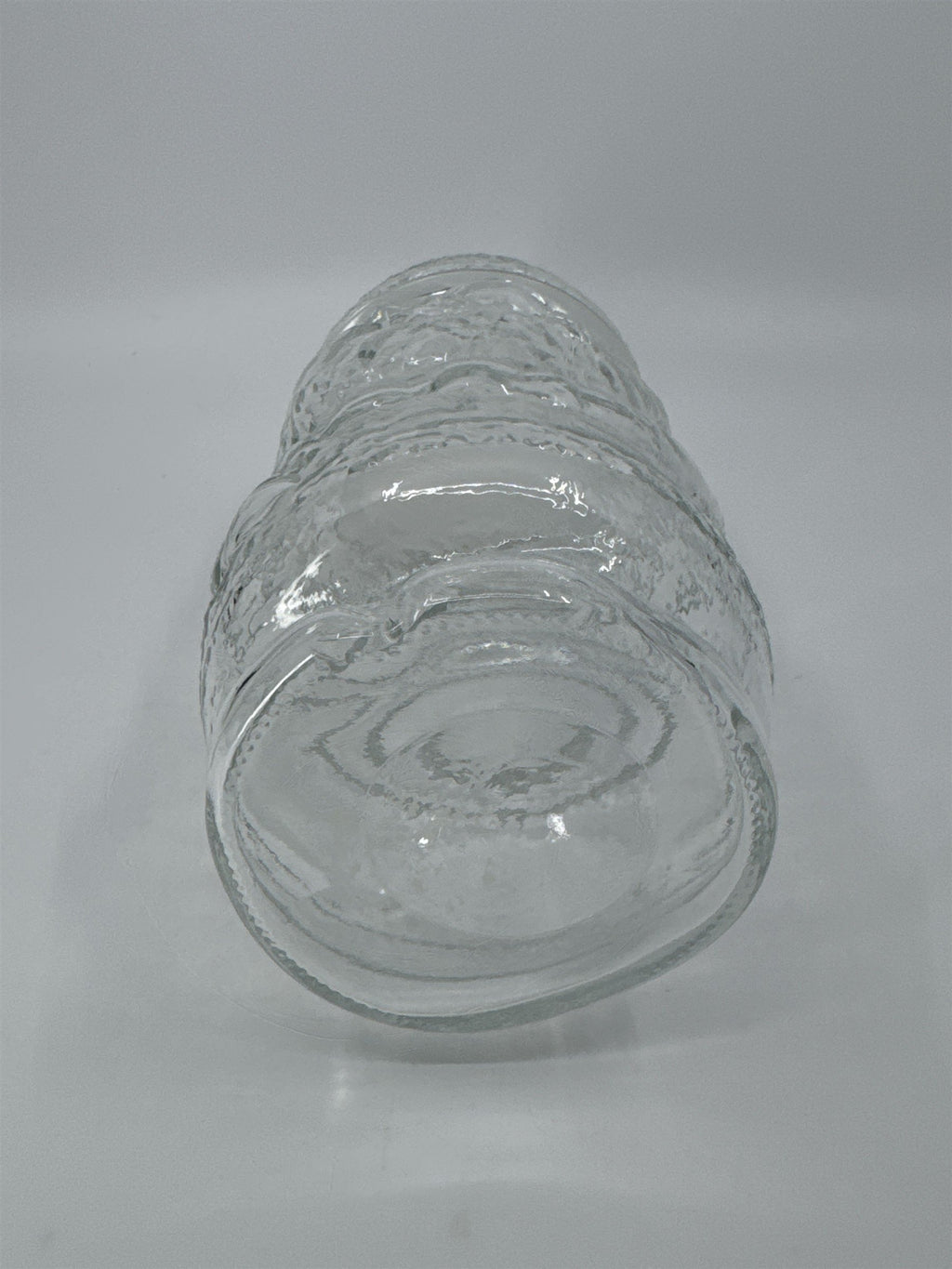 Vintage Libbey Glass Clear Christmas Santa Claus Cookie/Candy Jar Made In Canada