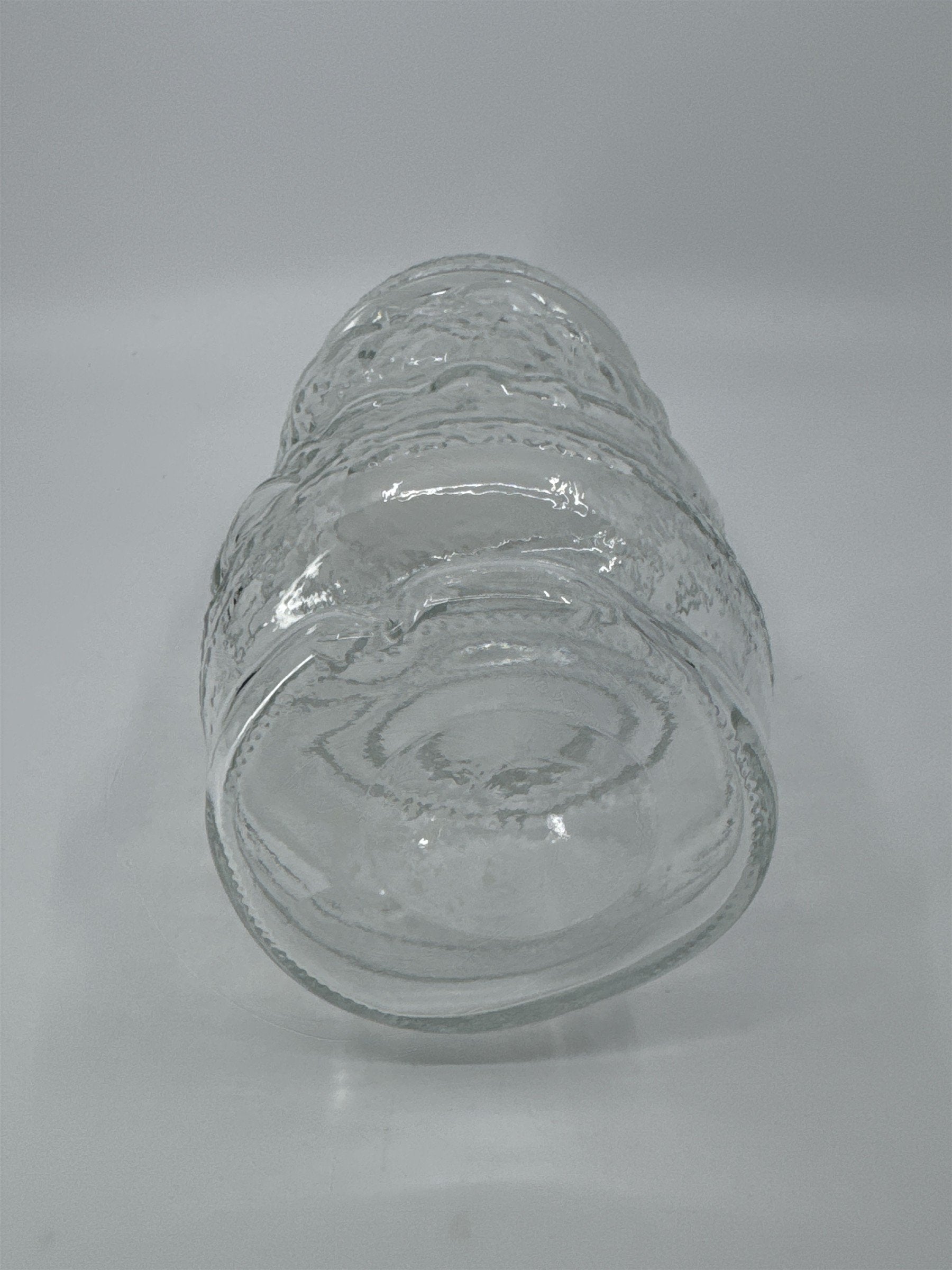 Vintage Libbey Glass Clear Christmas Santa Claus Cookie/Candy Jar Made In Canada