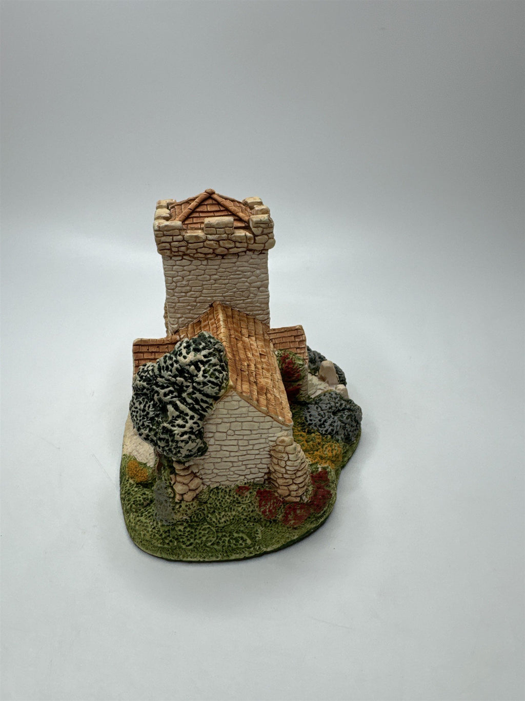 Miniature Village Church Tower Figurine Stone Collectible Display Resin