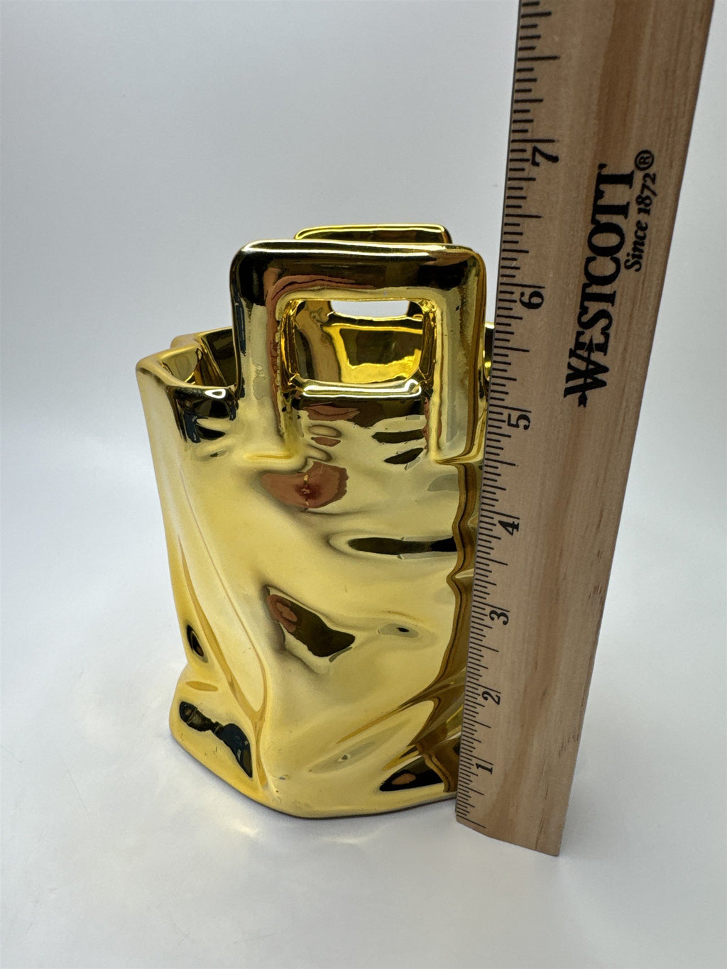 Rosenthal Netter Gold Bag Coin Bank Ceramic Taiwan Vtg MCM Hollywood Regency