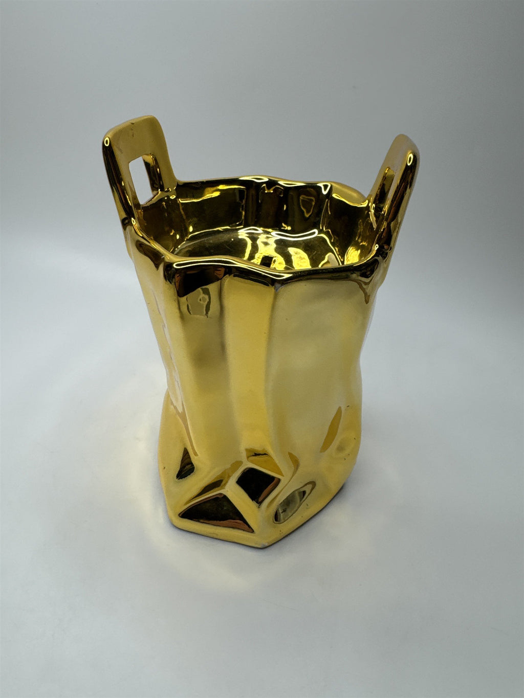 Rosenthal Netter Gold Bag Coin Bank Ceramic Taiwan Vtg MCM Hollywood Regency