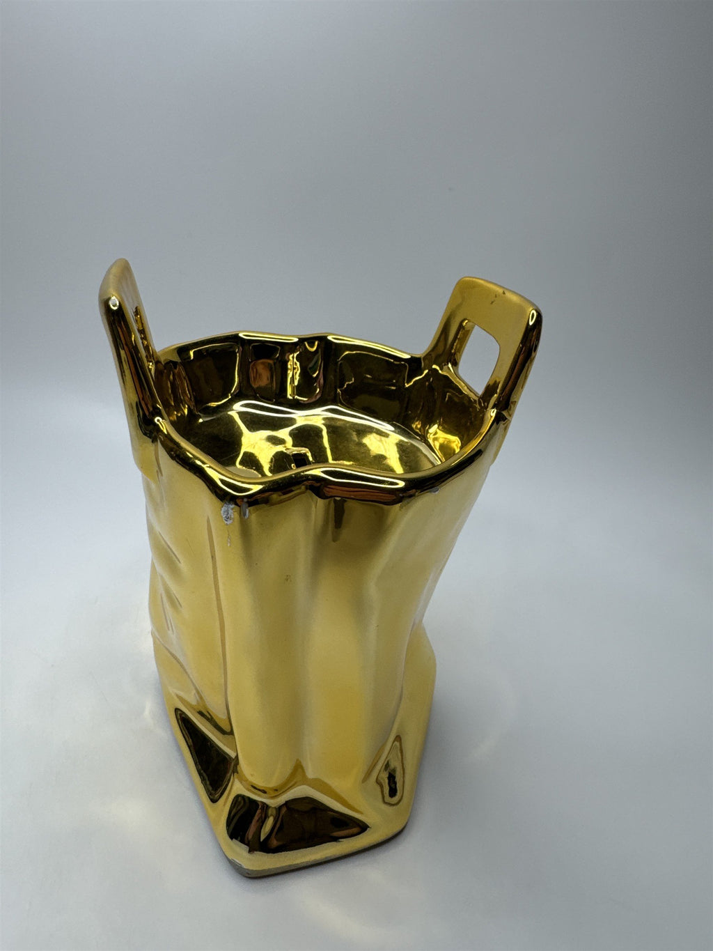 Rosenthal Netter Gold Bag Coin Bank Ceramic Taiwan Vtg MCM Hollywood Regency