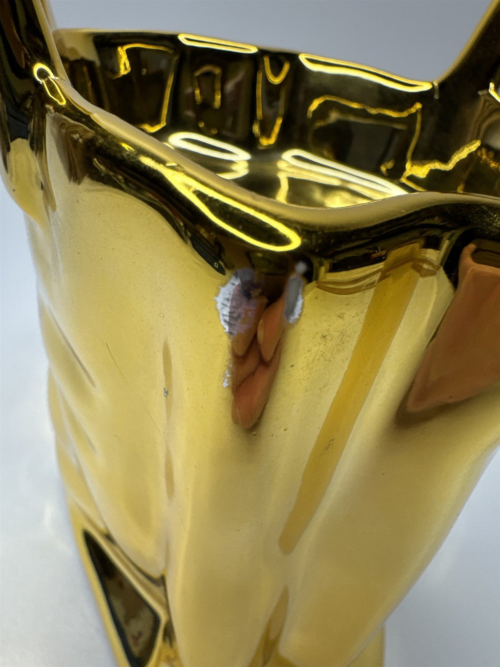Rosenthal Netter Gold Bag Coin Bank Ceramic Taiwan Vtg MCM Hollywood Regency