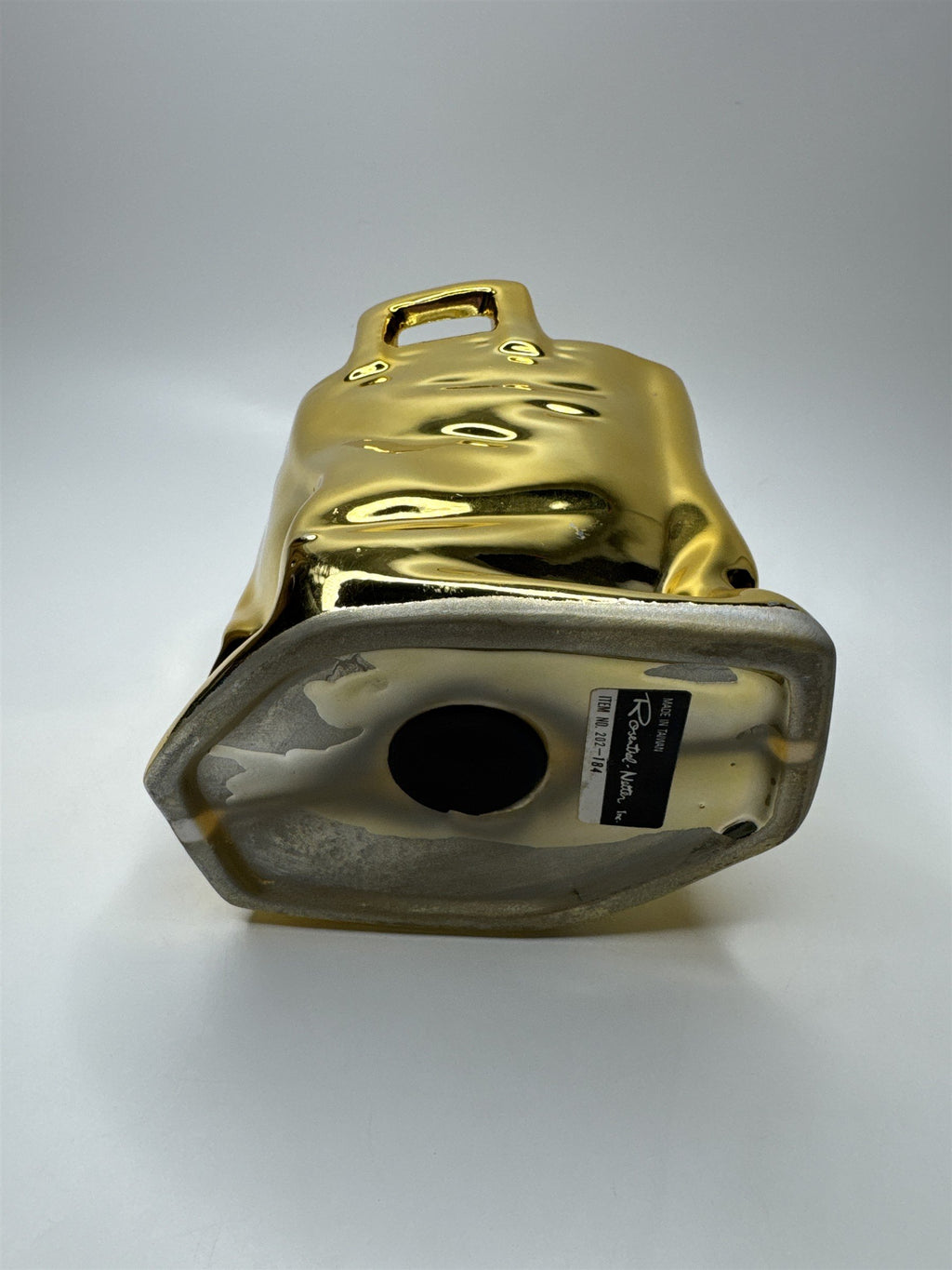 Rosenthal Netter Gold Bag Coin Bank Ceramic Taiwan Vtg MCM Hollywood Regency