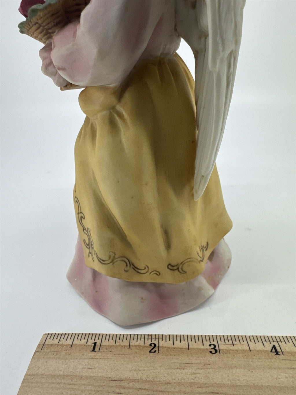 Vintage Homco Angel Porcelain Religious Figurine W/ Roses In Basket #8806
