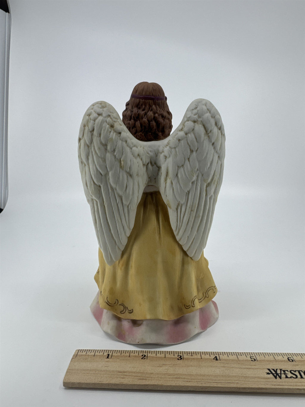 Vintage Homco Angel Porcelain Religious Figurine W/ Roses In Basket #8806