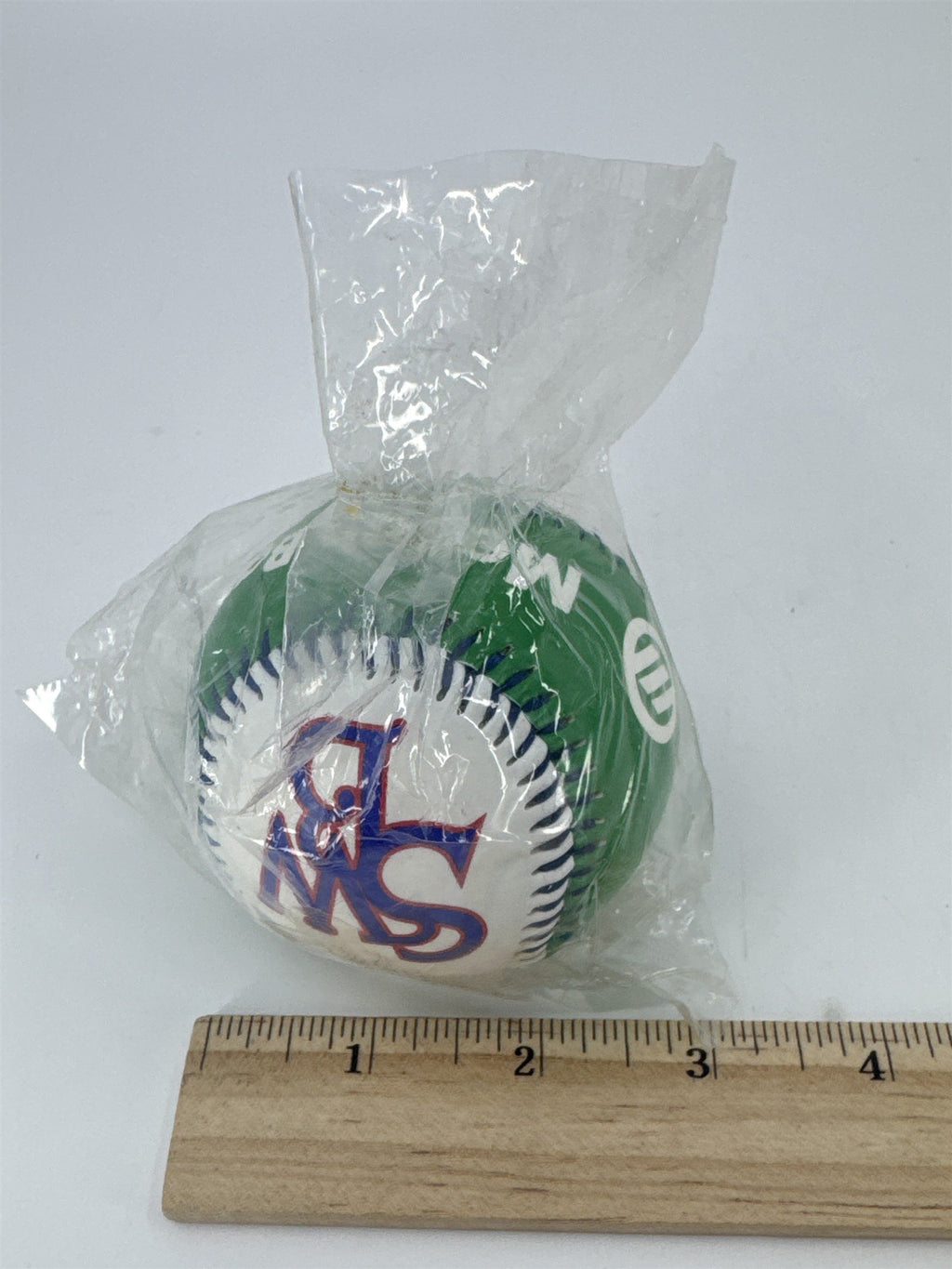 Vintage Scranton/Wilkes-Barre Red Barons Baseball In Plastic Mellon Bank Green