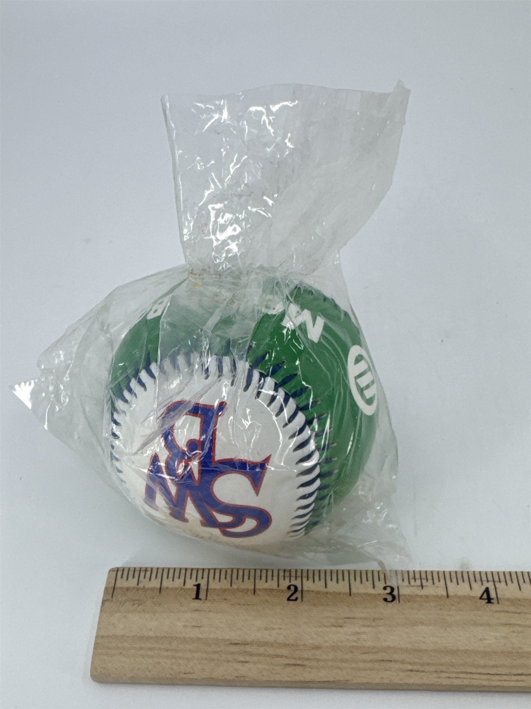 Vintage Scranton/Wilkes-Barre Red Barons Baseball In Plastic Mellon Bank Green