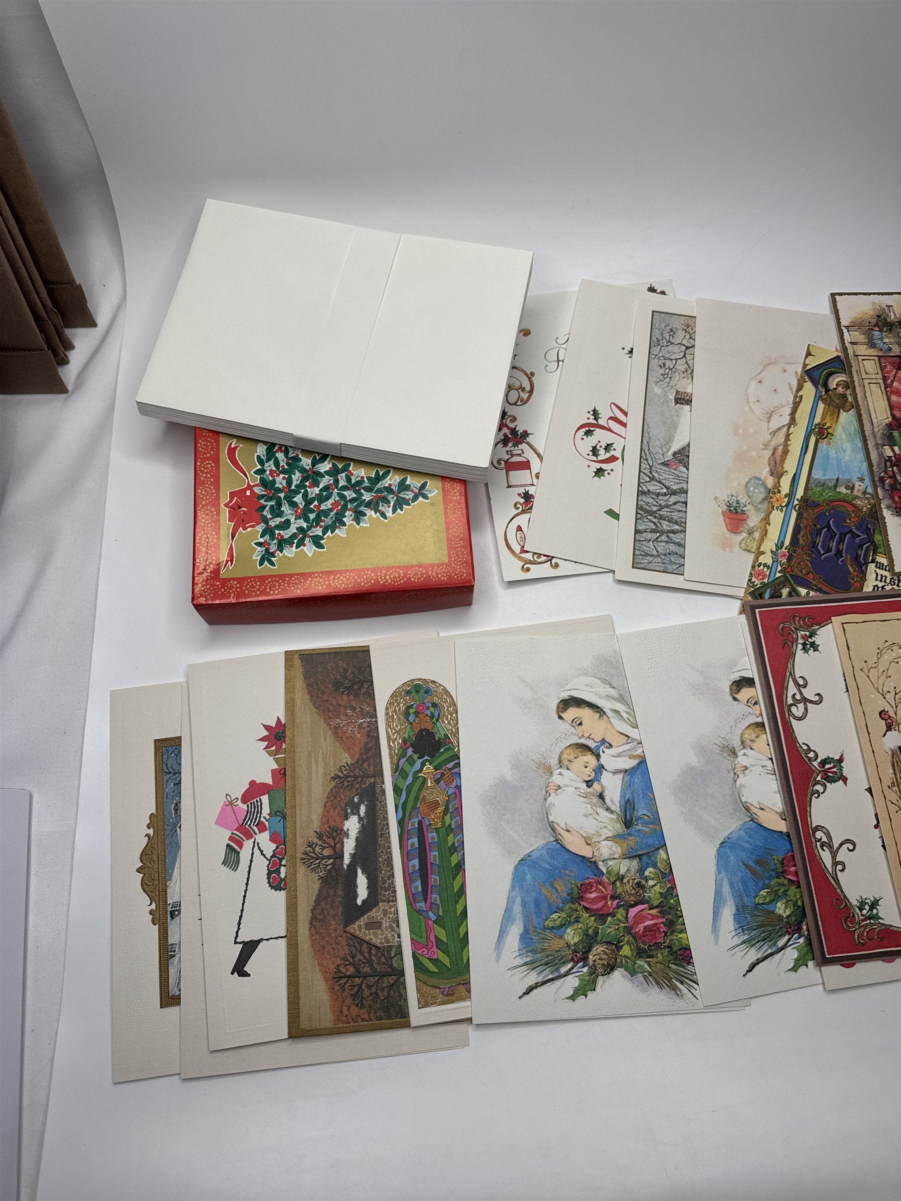 Famous Artists Studios Vintage Christmas Card Lot 19 NOS Religious Santa 1960s