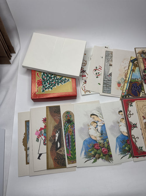 Famous Artists Studios Vintage Christmas Card Lot 19 NOS Religious Santa 1960s