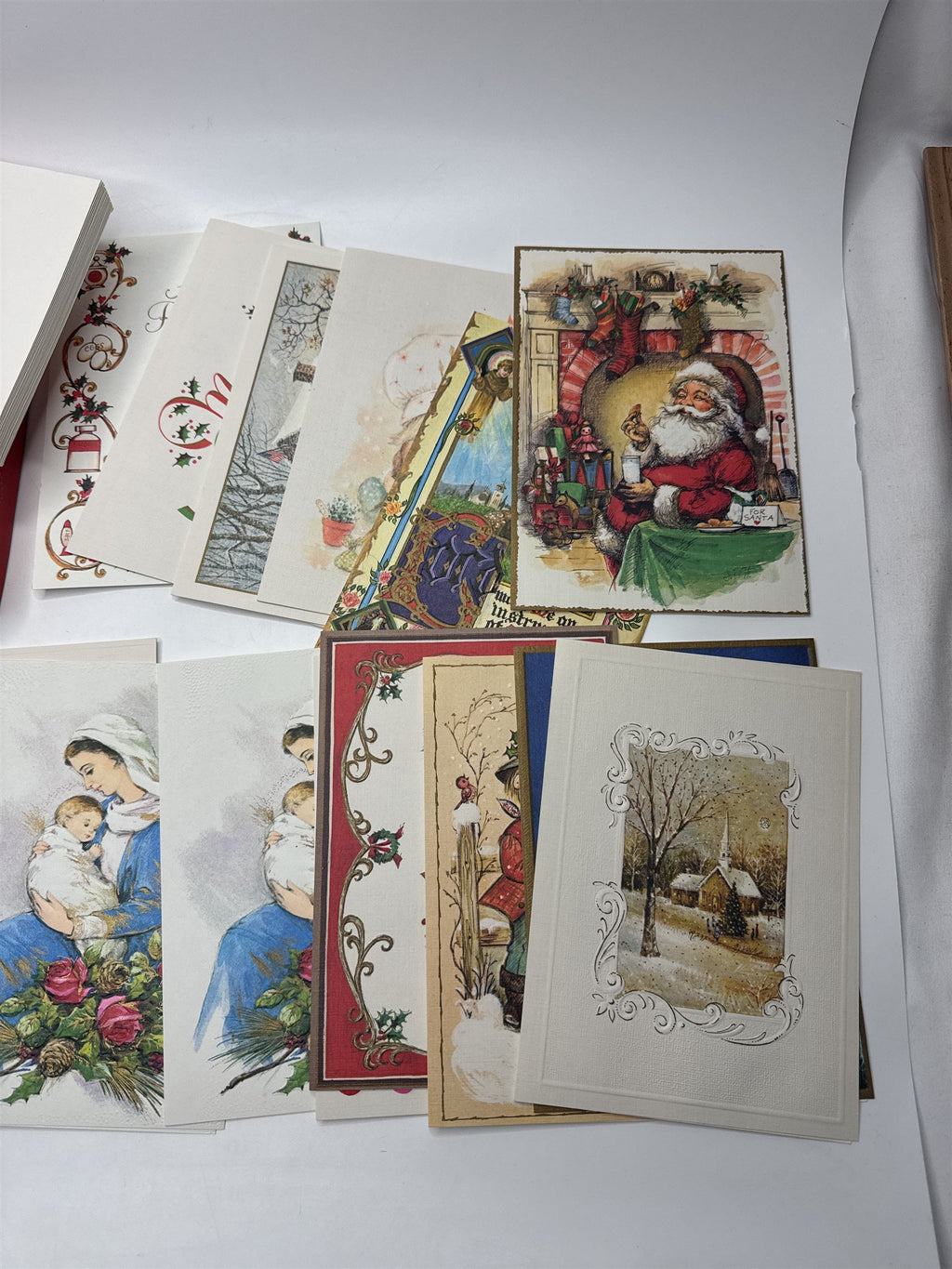 Famous Artists Studios Vintage Christmas Card Lot 19 NOS Religious Santa 1960s