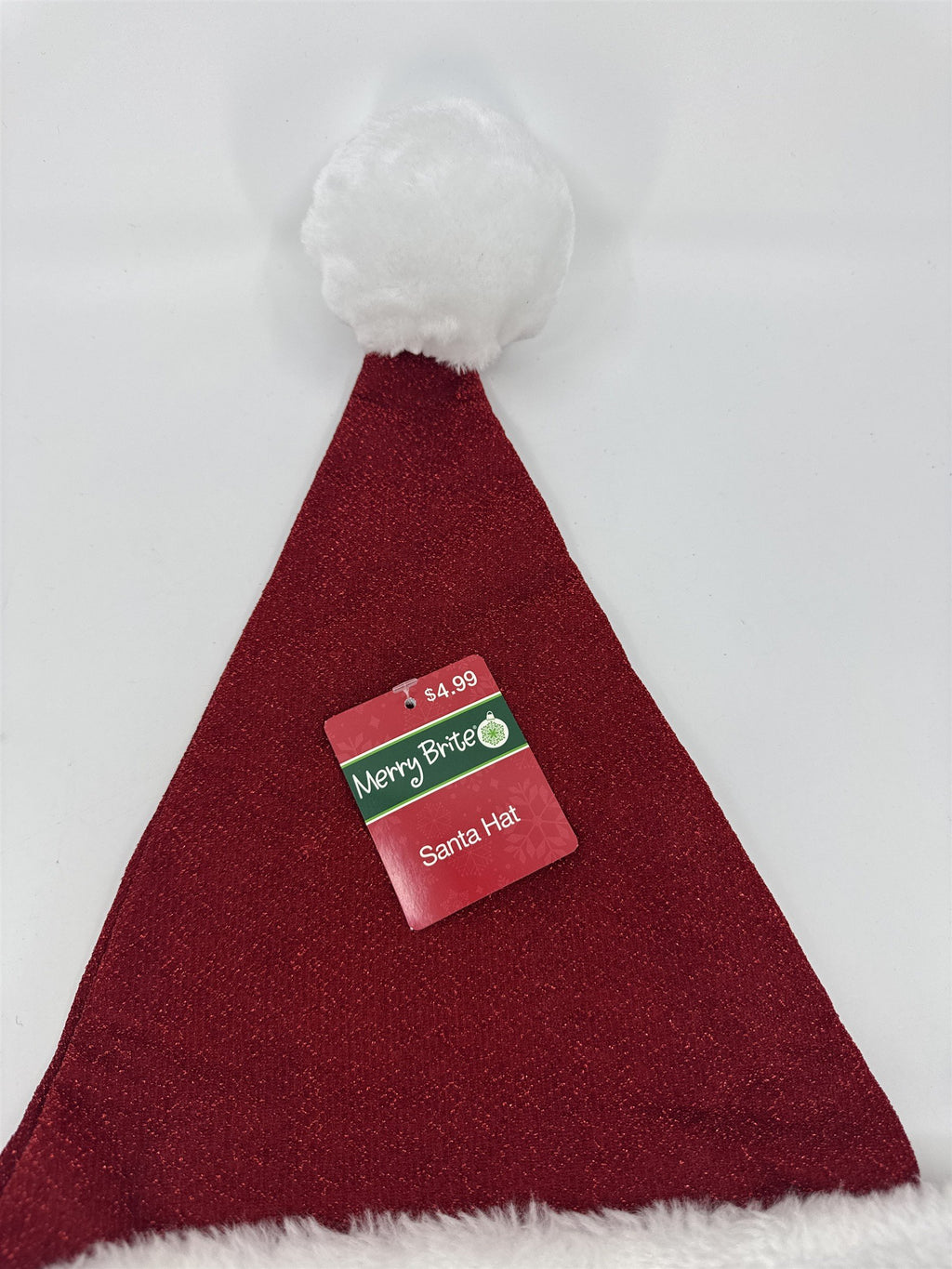 Christmas Red And Glitter Santa Clause Hat Merry Brite Red And White Hat